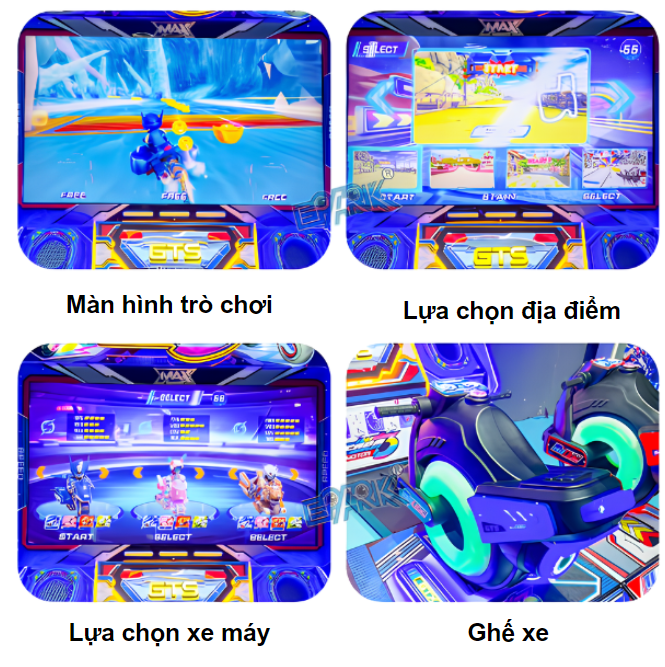 Game Arcade đia xe máy 3 người chơi