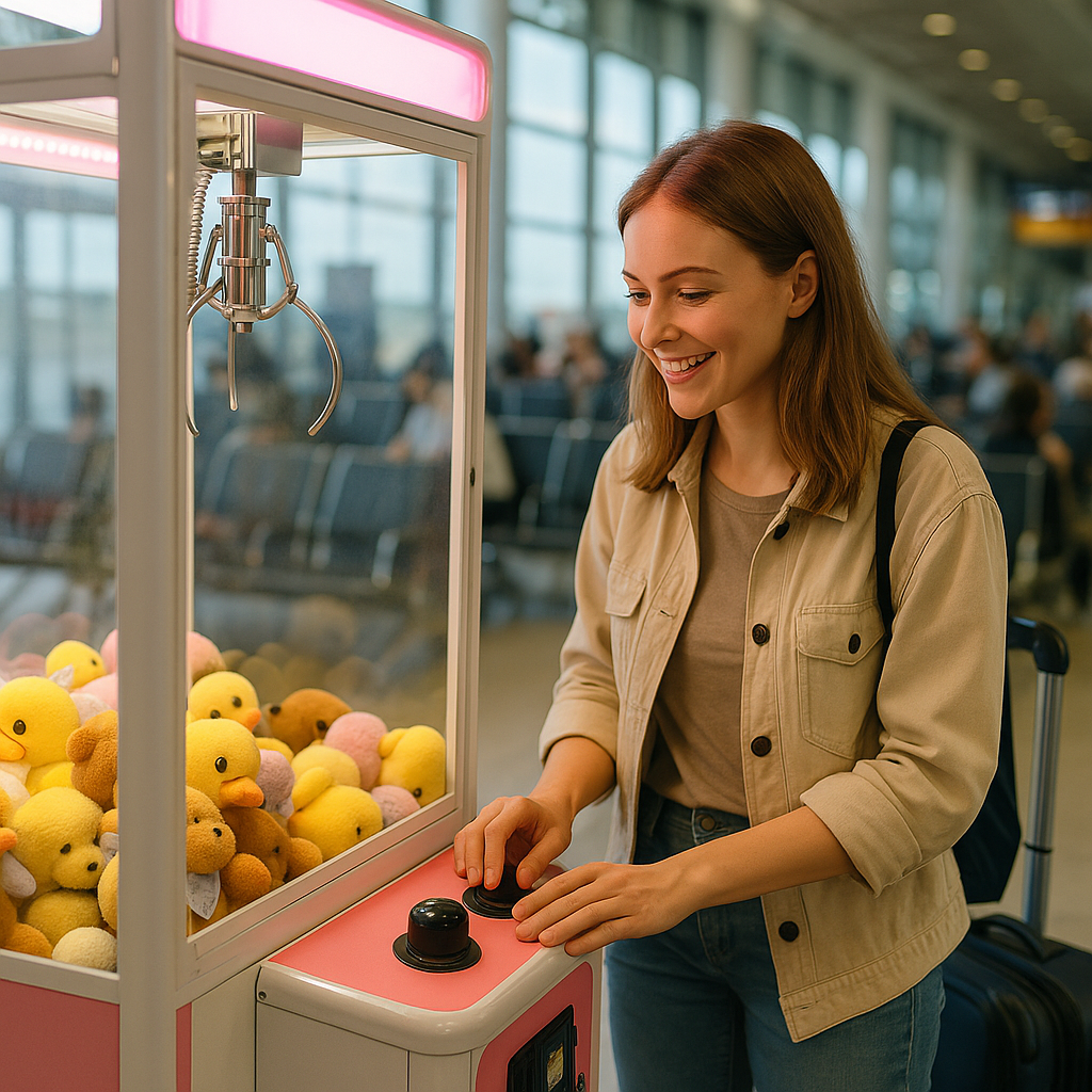 Giải trí nhẹ nhàng trong lúc chờ chuyến bay với máy gắp thú bông tại sân bay ✈️🎁 Giải trí nhẹ nhàng trong lúc chờ chuyến bay với máy gắp thú bông tại sân bay ✈️🎁