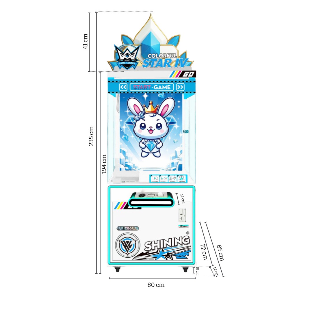 Kích thước Máy gắp thú Colorful Start IV Blue Kích thước Máy gắp thú Colorful Start IV Blue