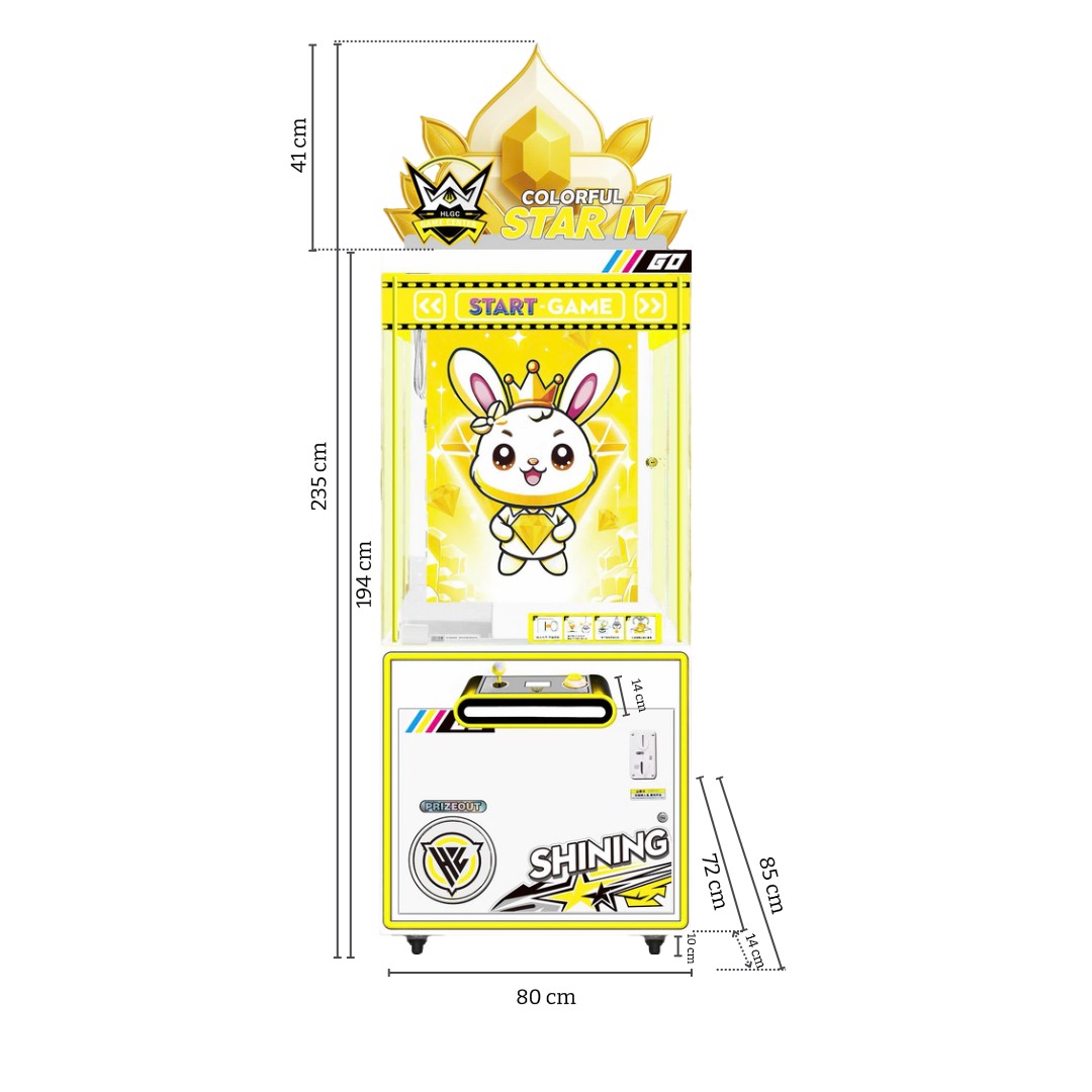 Kích thước Máy gắp thú Colorful Strart IV Yellow Kích thước Máy gắp thú Colorful Strart IV Yellow