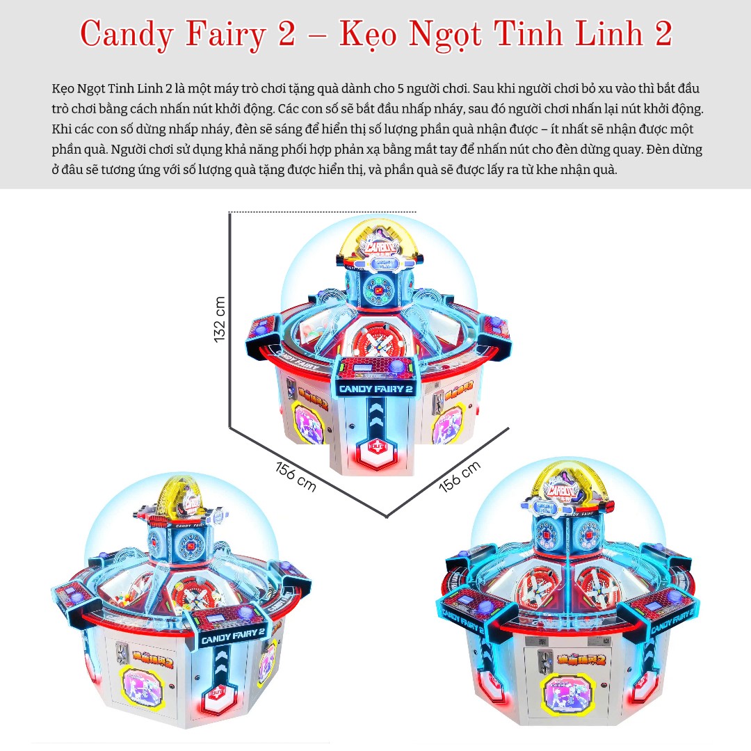 Máy game xoay kẹo Candy Fairy 2 Máy game xoay kẹo Candy Fairy 2