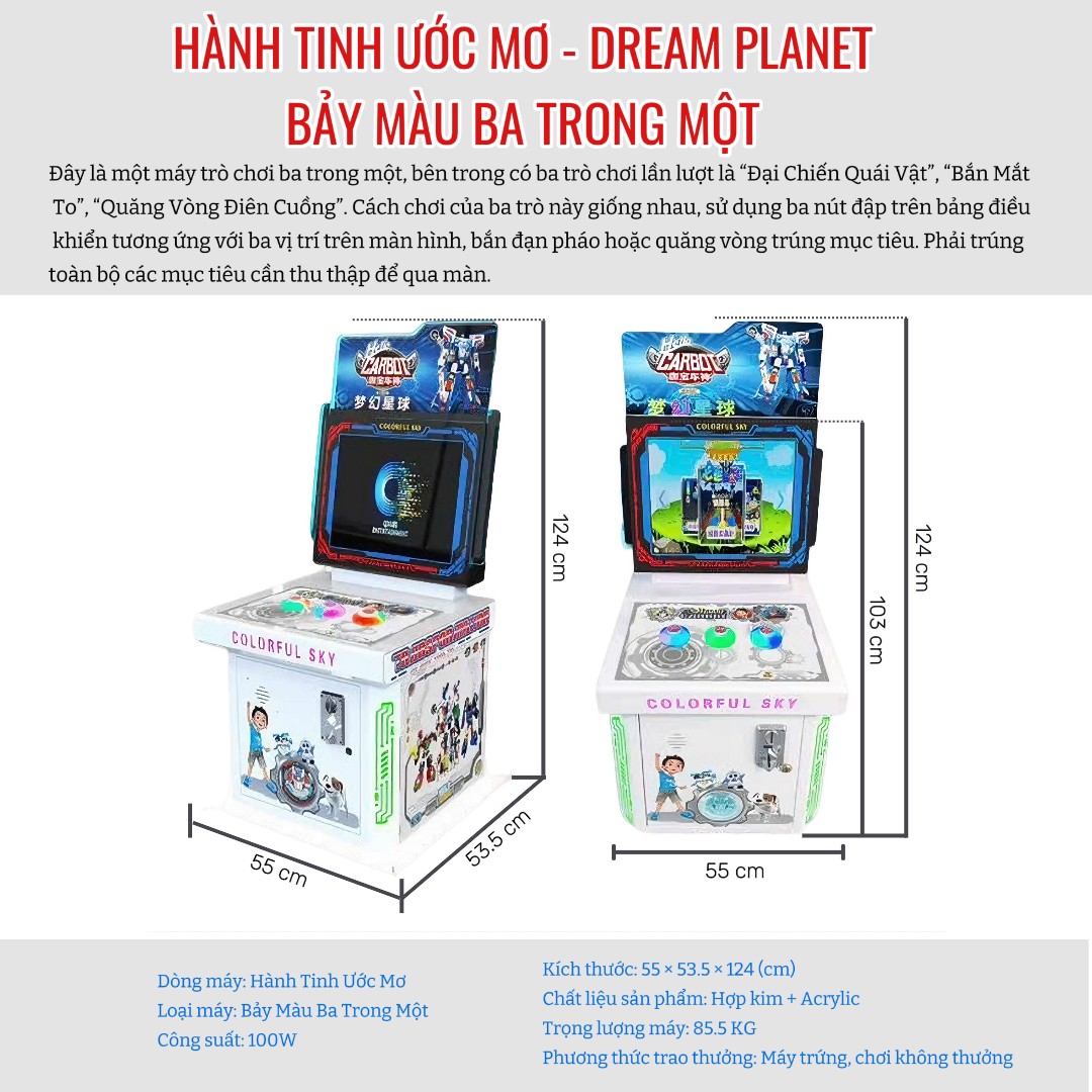 Giao diện máy trò chơi 3 In 1 Dream planet Giao diện máy trò chơi 3 In 1 Dream planet