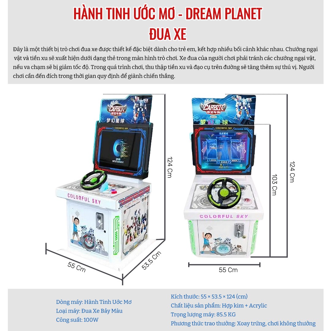 Máy trò chơi Đua xe Hành tinh ước mơ Dream planet Máy trò chơi Đua xe Hành tinh ước mơ Dream planet