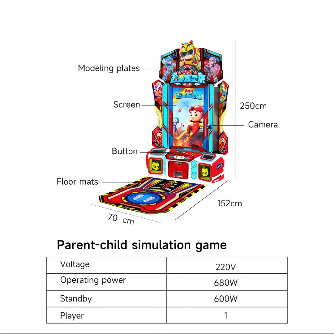Kích thước Máy game nhảy khu vui chơi trẻ em Kích thước Máy game nhảy khu vui chơi trẻ em