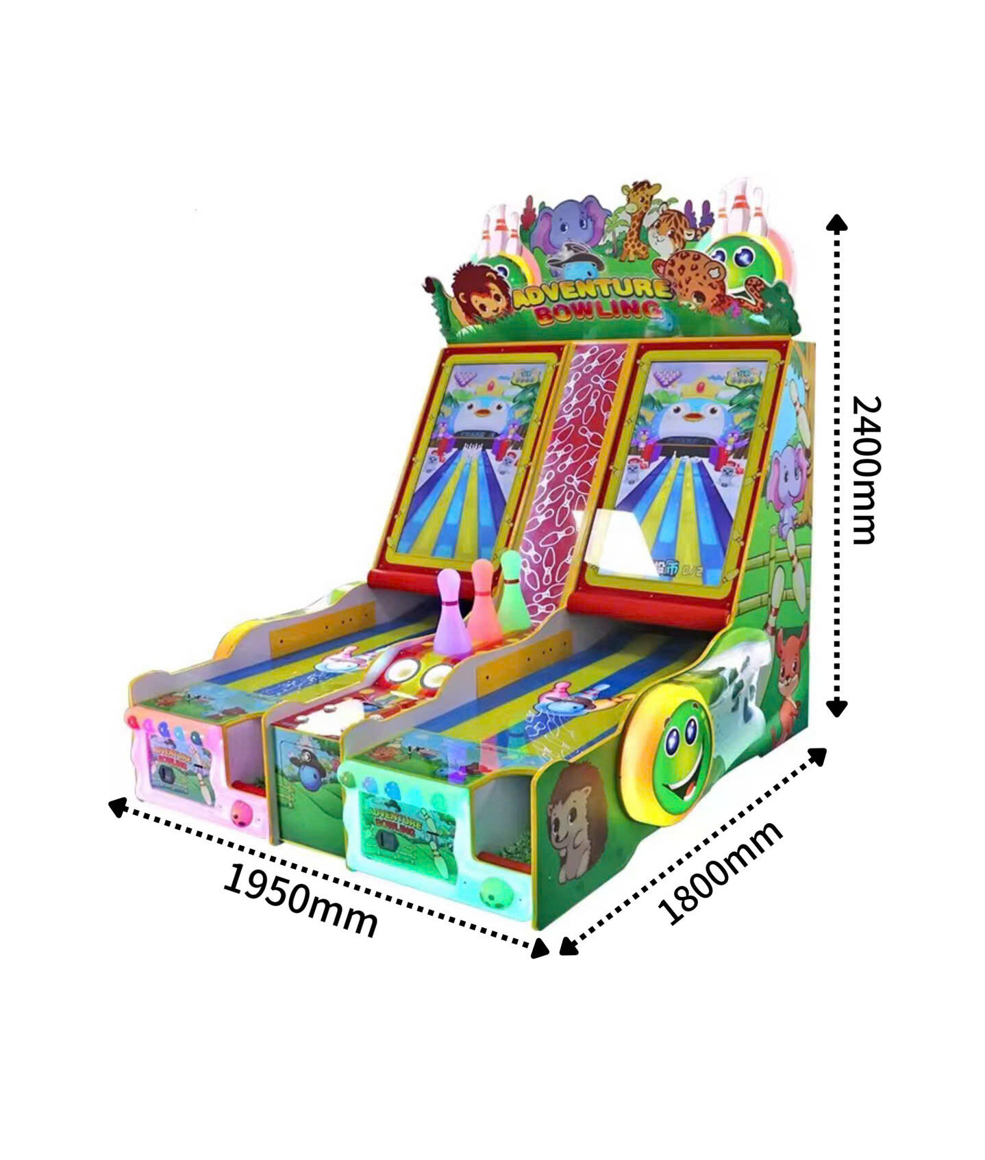 Kích thước máy bowling điện tử 1950x1800x2400mm Kích thước máy bowling điện tử 1950x1800x2400mm