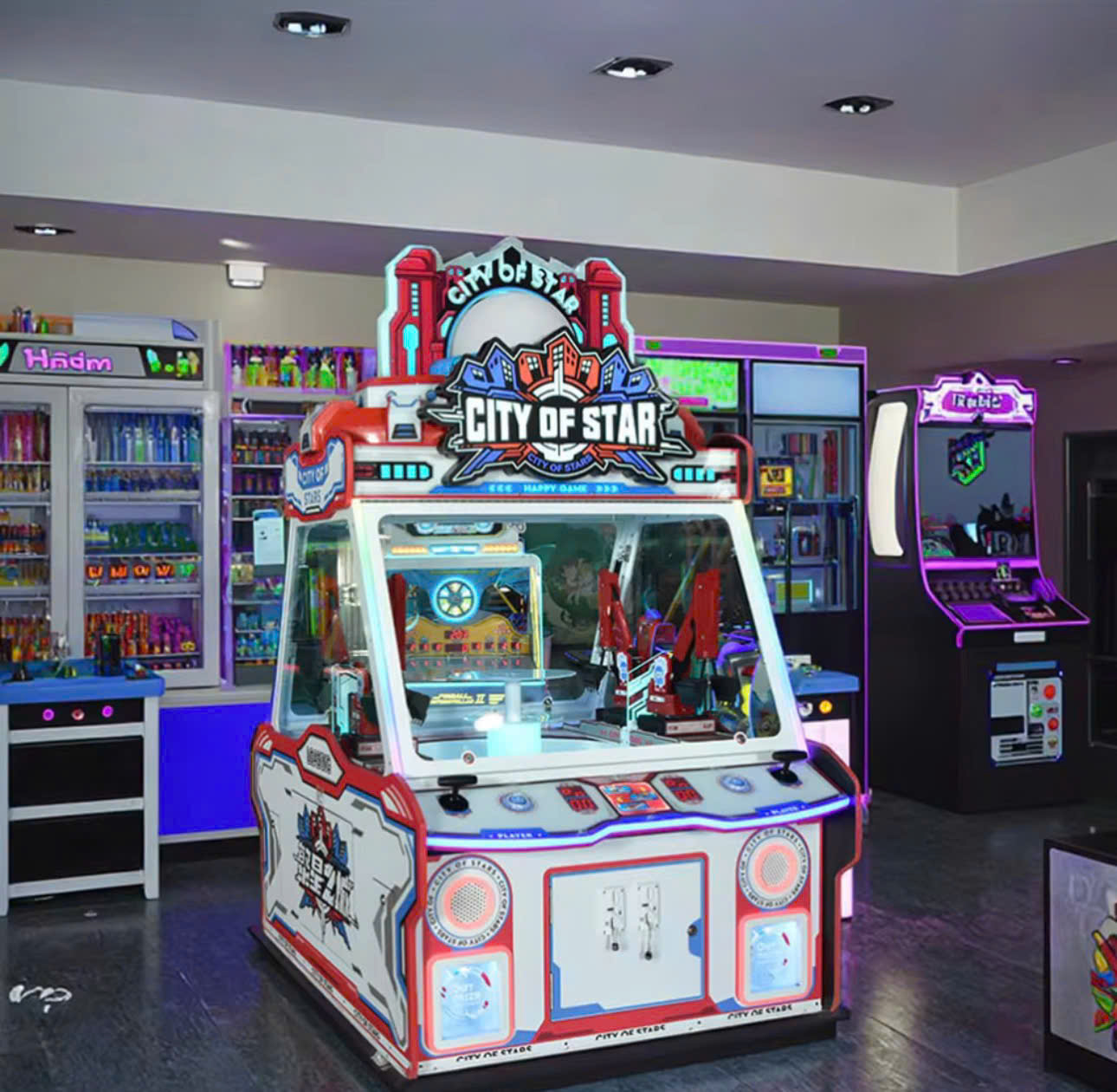 Tổng thể máy City of Stars với thiết kế đèn LED đa sắc thu hút khách hàng.jpg Tổng thể máy City of Stars với thiết kế đèn LED đa sắc thu hút khách hàng