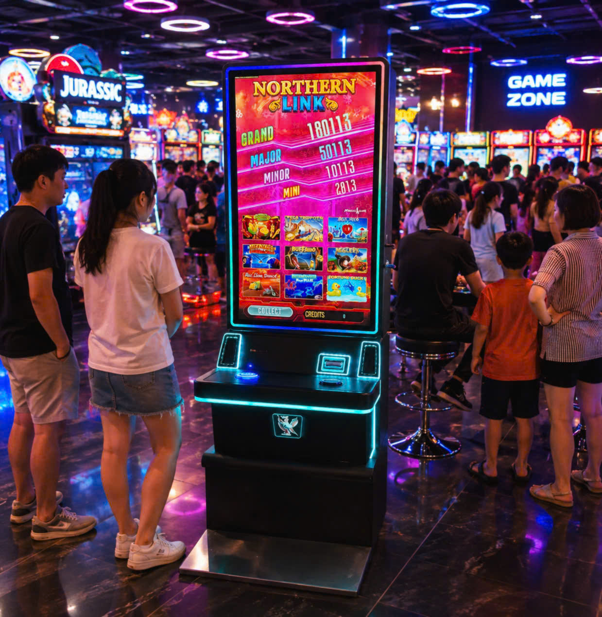 Touchscreen skill game machine for family entertainment centers Touchscreen skill game machine for family entertainment centers