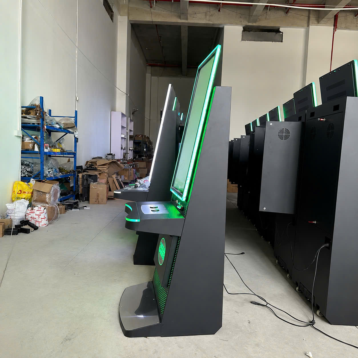 Side view of a commercial skill game cabinet Side view of a commercial skill game cabinet