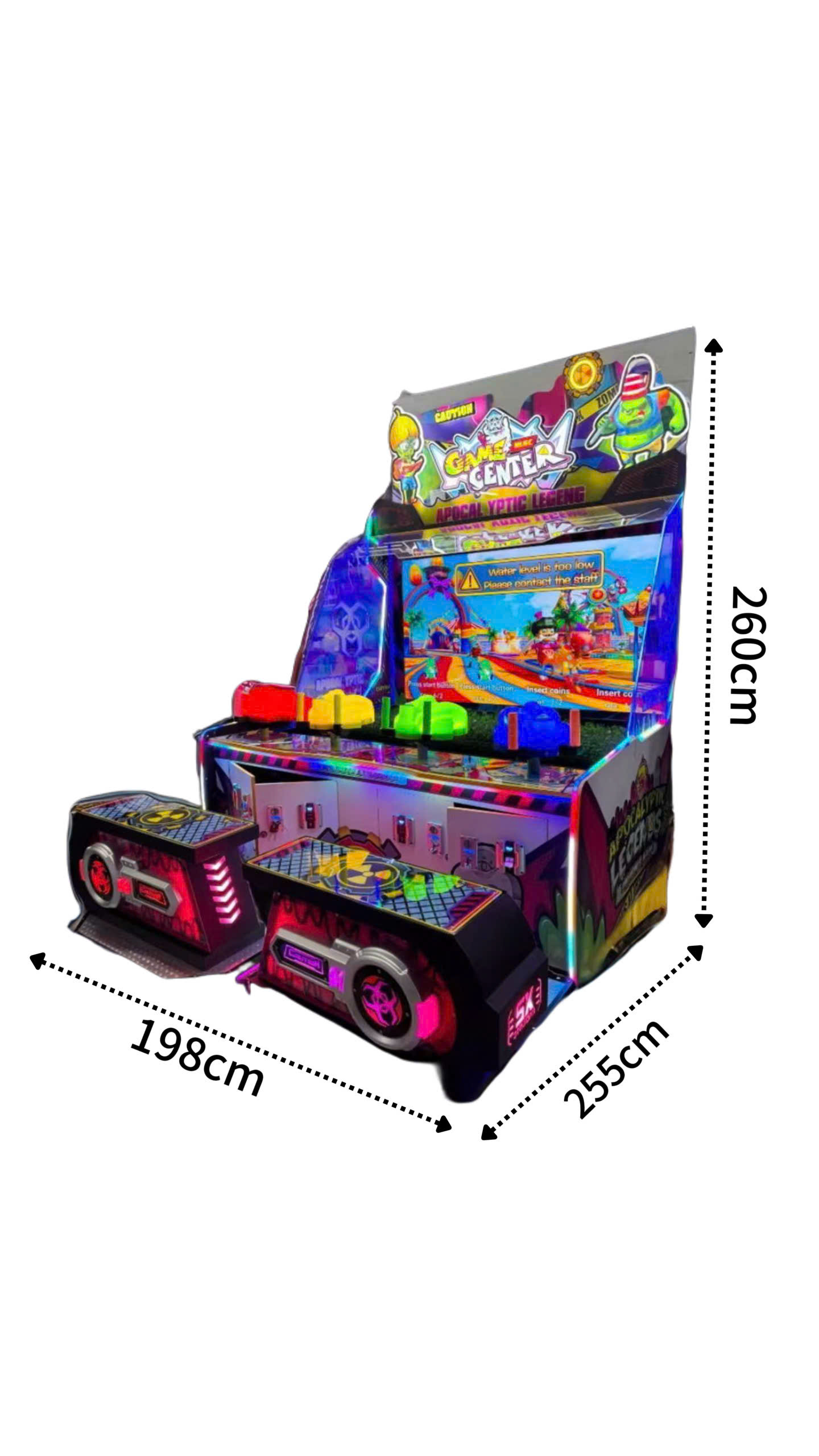 Kích thước máy game bắn súng nước 4 người chơi