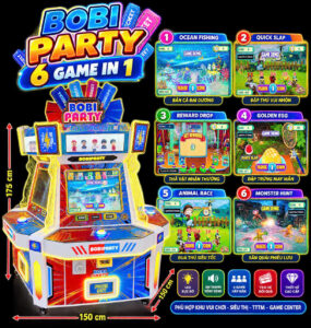 Máy Game Bobi Party 6 Game Trong 1 Cho Khu Vui Chơi
