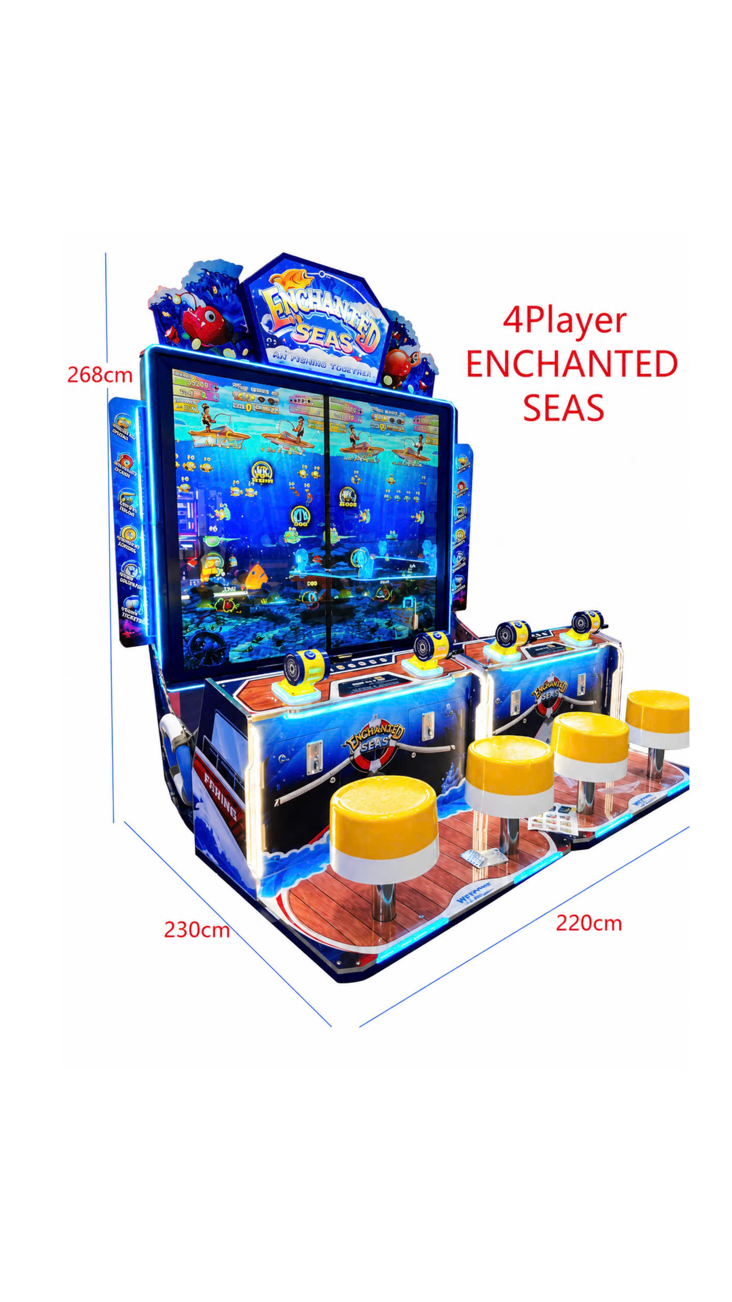 Kích thước máy game câu cá 4 người
