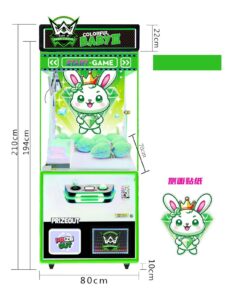 Kích thước máy gắp thú colorful baby 3 màu xanh lá cây