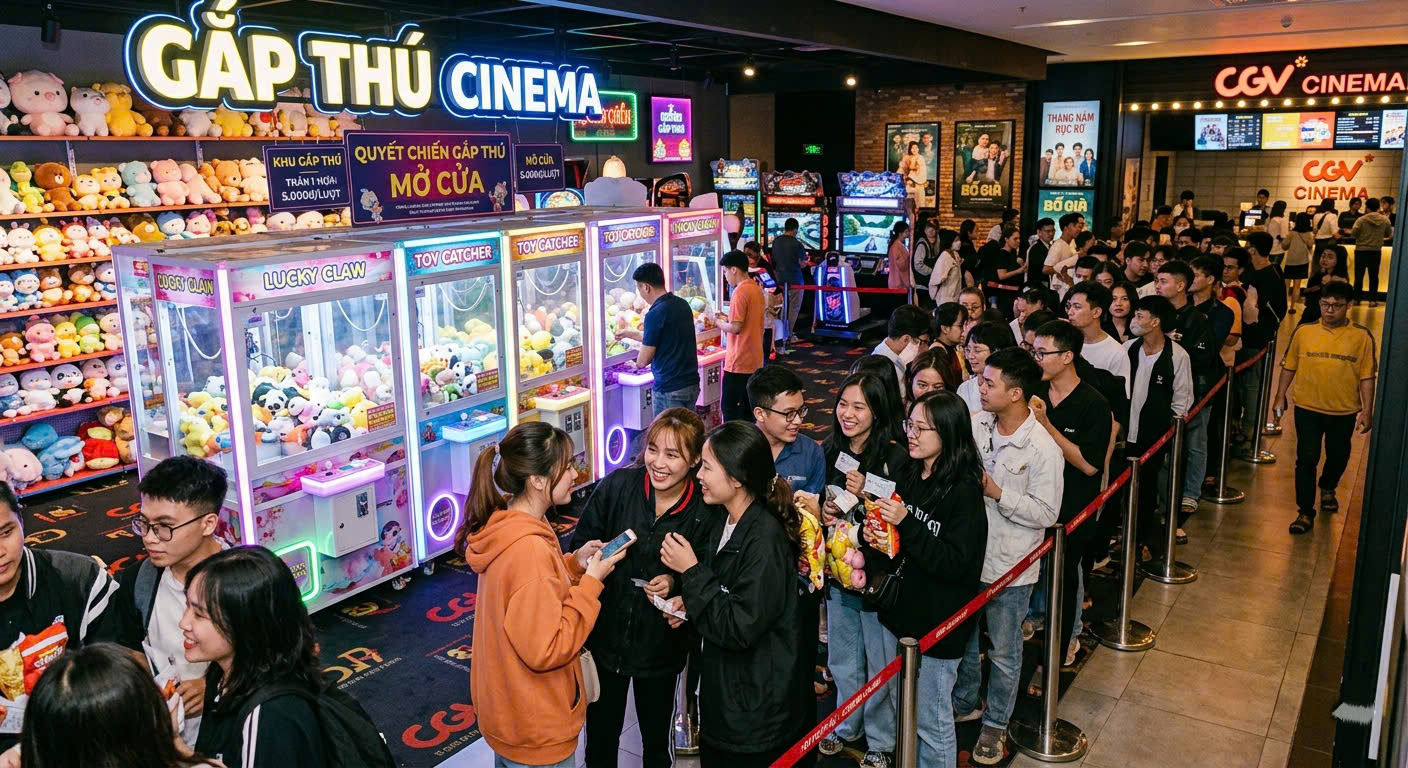 Máy gắp thú tại rạp chiếu phim thu hút đông đảo khách hàng và tạo lợi nhuận khủng