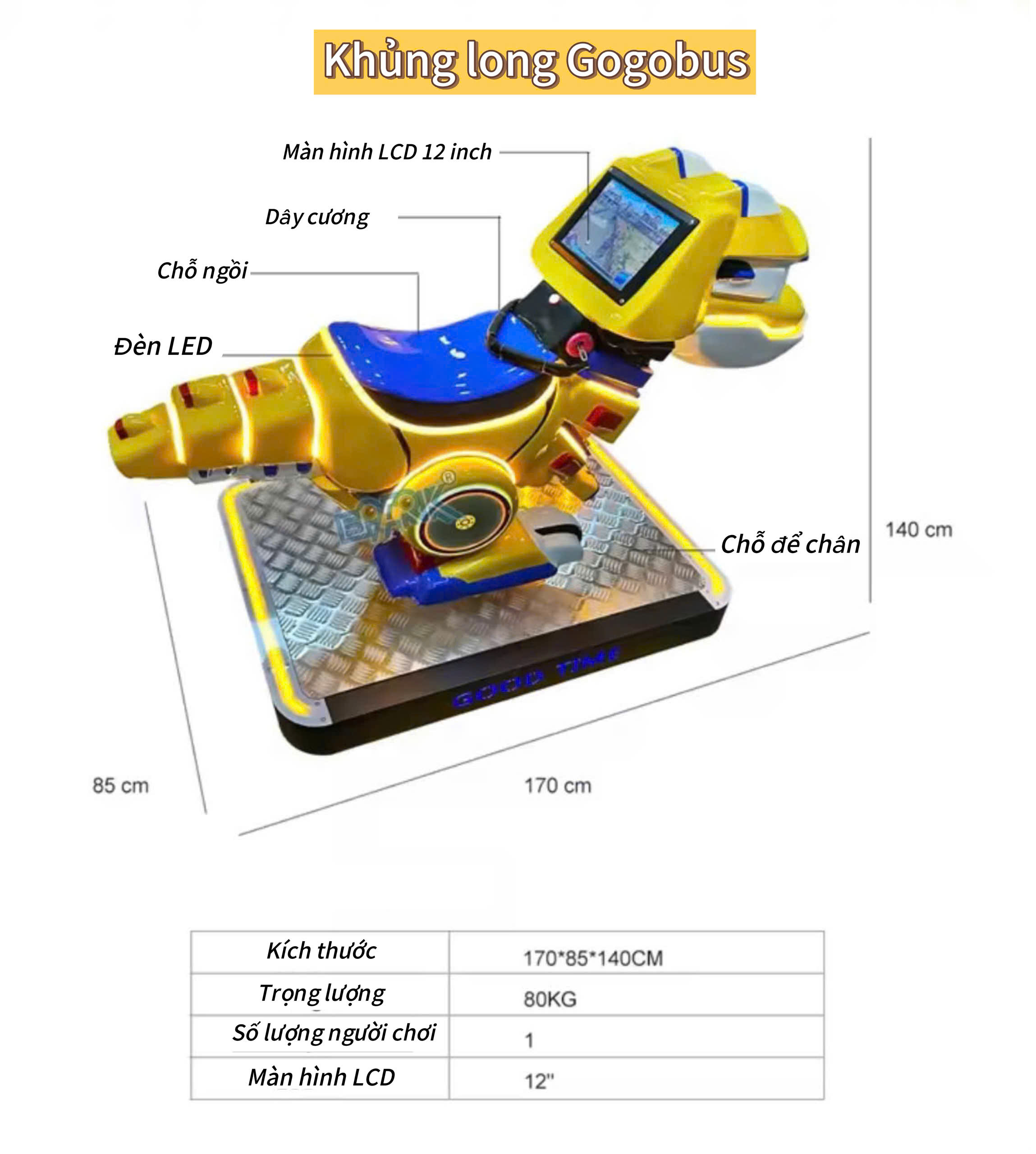 hướng dẫn cách chơi máy thú nhún khủng long