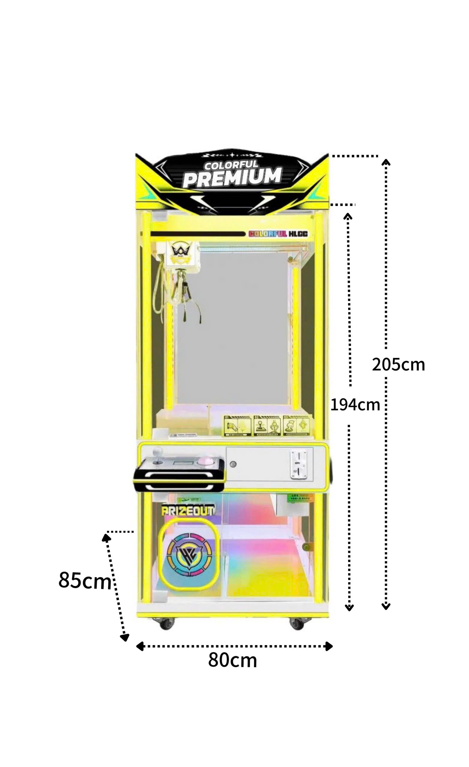 Kích thước máy gắp thú Colorful Premium