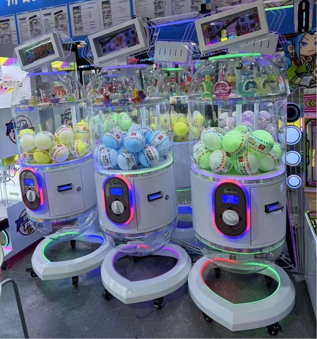 Máy game bán bóng trứng hiện đại với đèn LED đổi màu, thiết kế sang trọng, thu hút khách hàng tại khu vui chơi và trung tâm thương mại