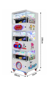 Kích thước máy game vặn trứng Gacha 3 tầng