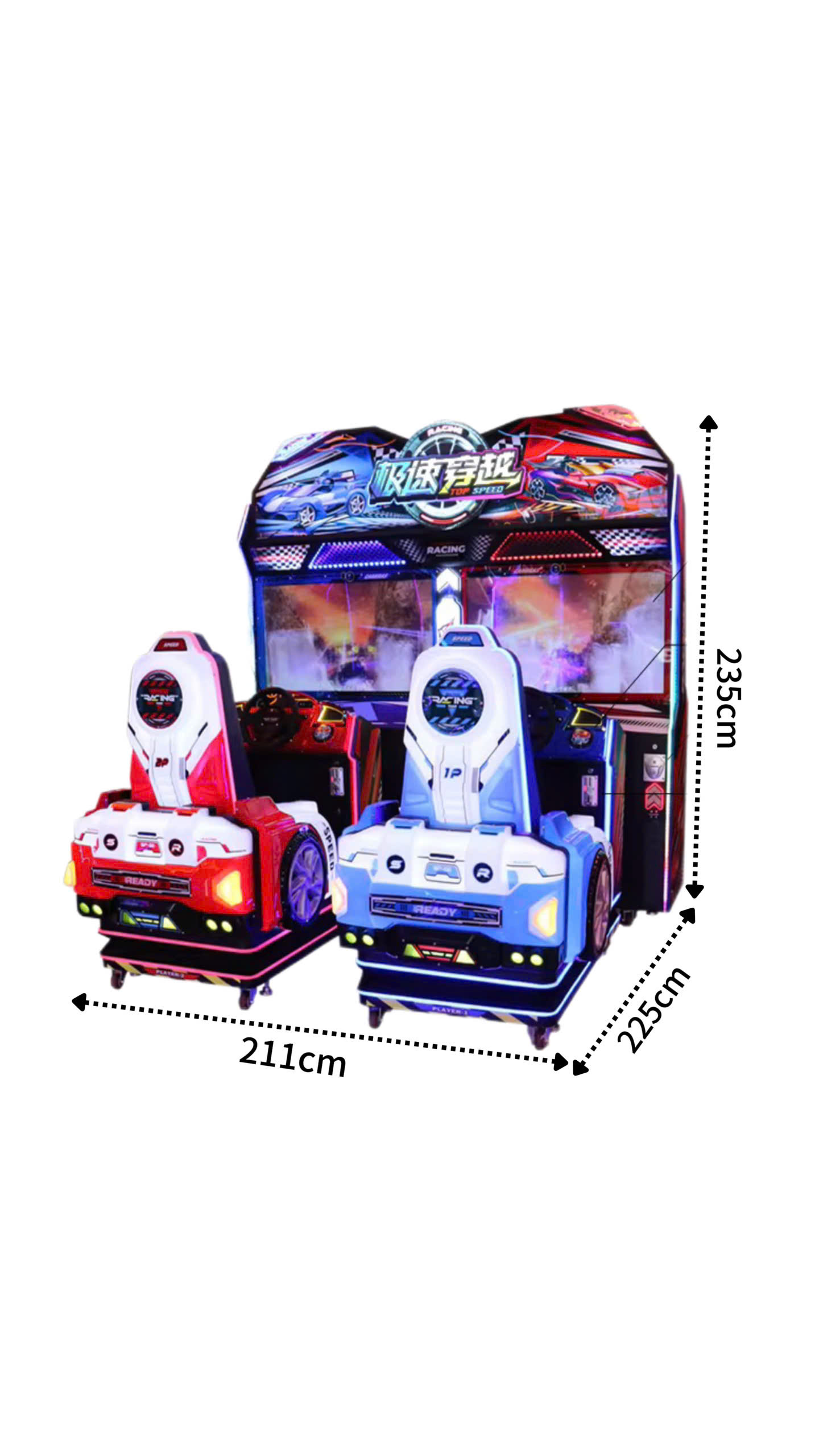 máy game đua xe kích thước lớn 235x211cm màn hình rõ nét thiết kế đẹp