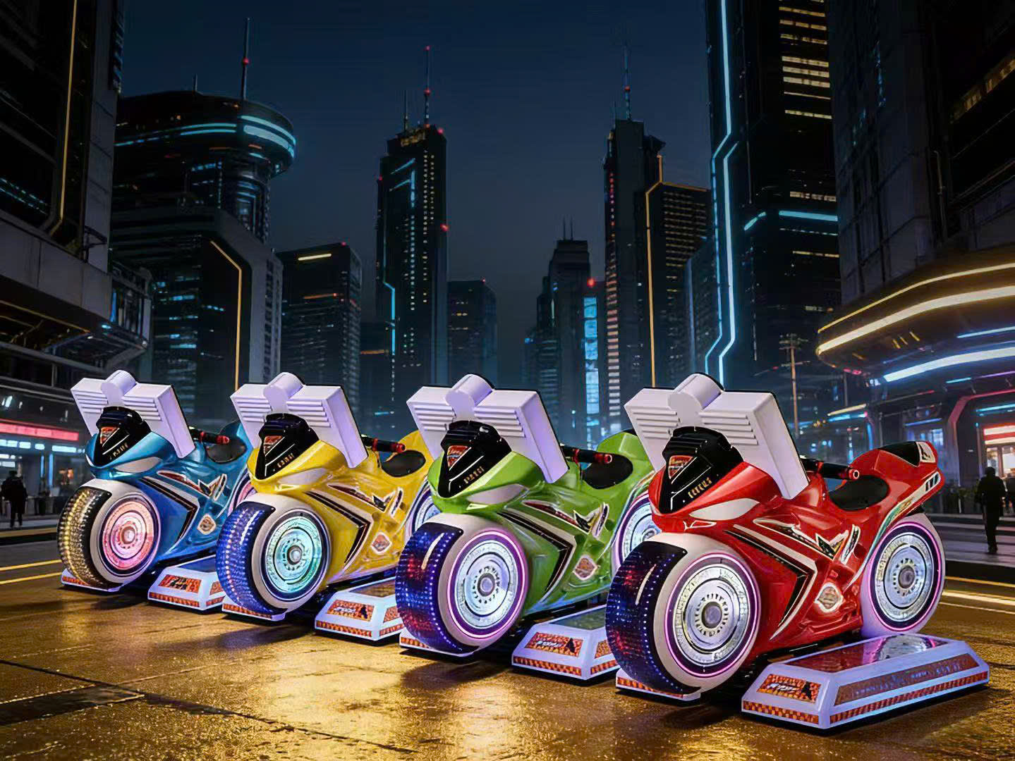 Nhiều máy chơi game đua xe moto trẻ em hiện đại