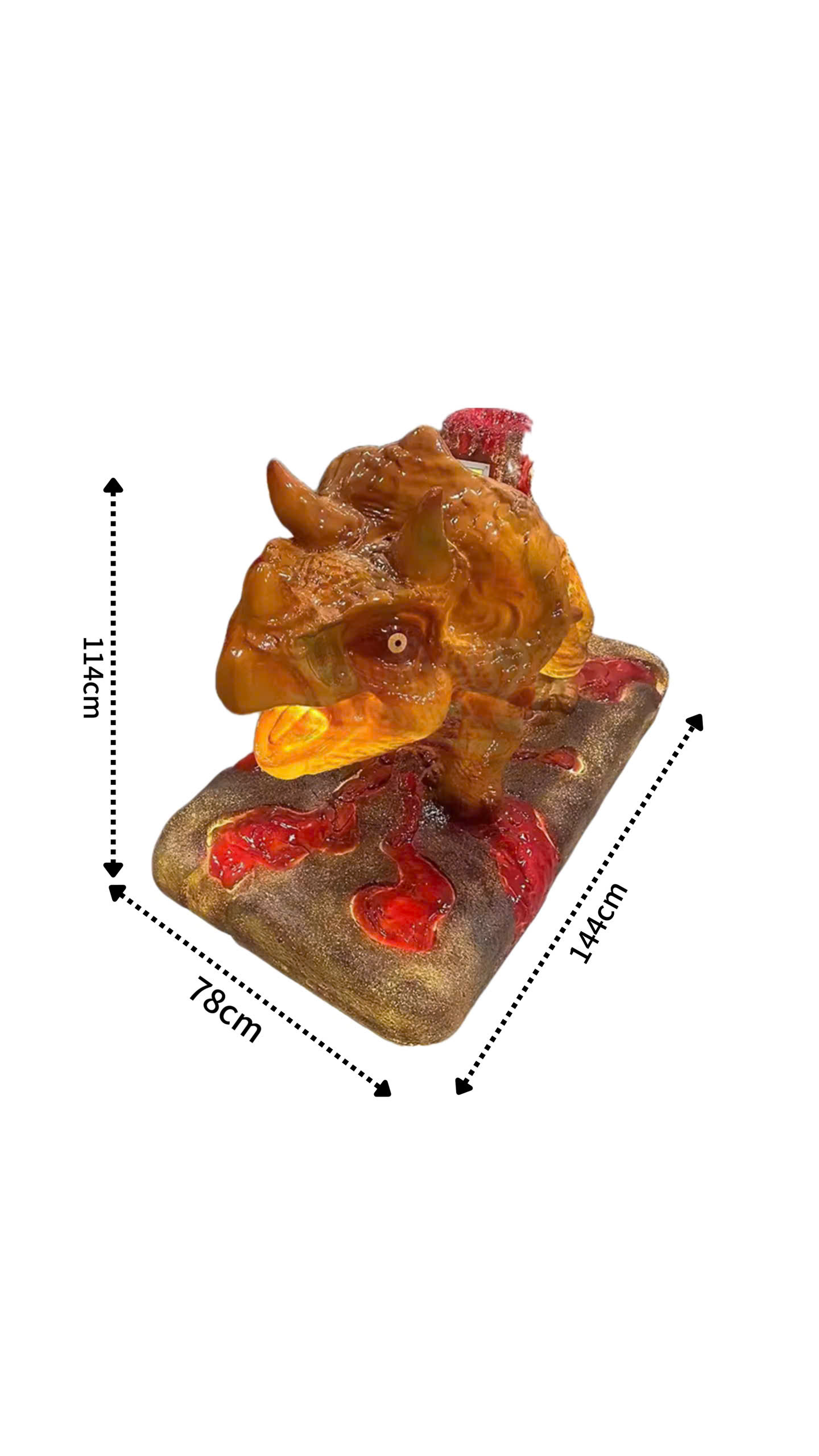 Kích thước thú nhún khủng long 3D
