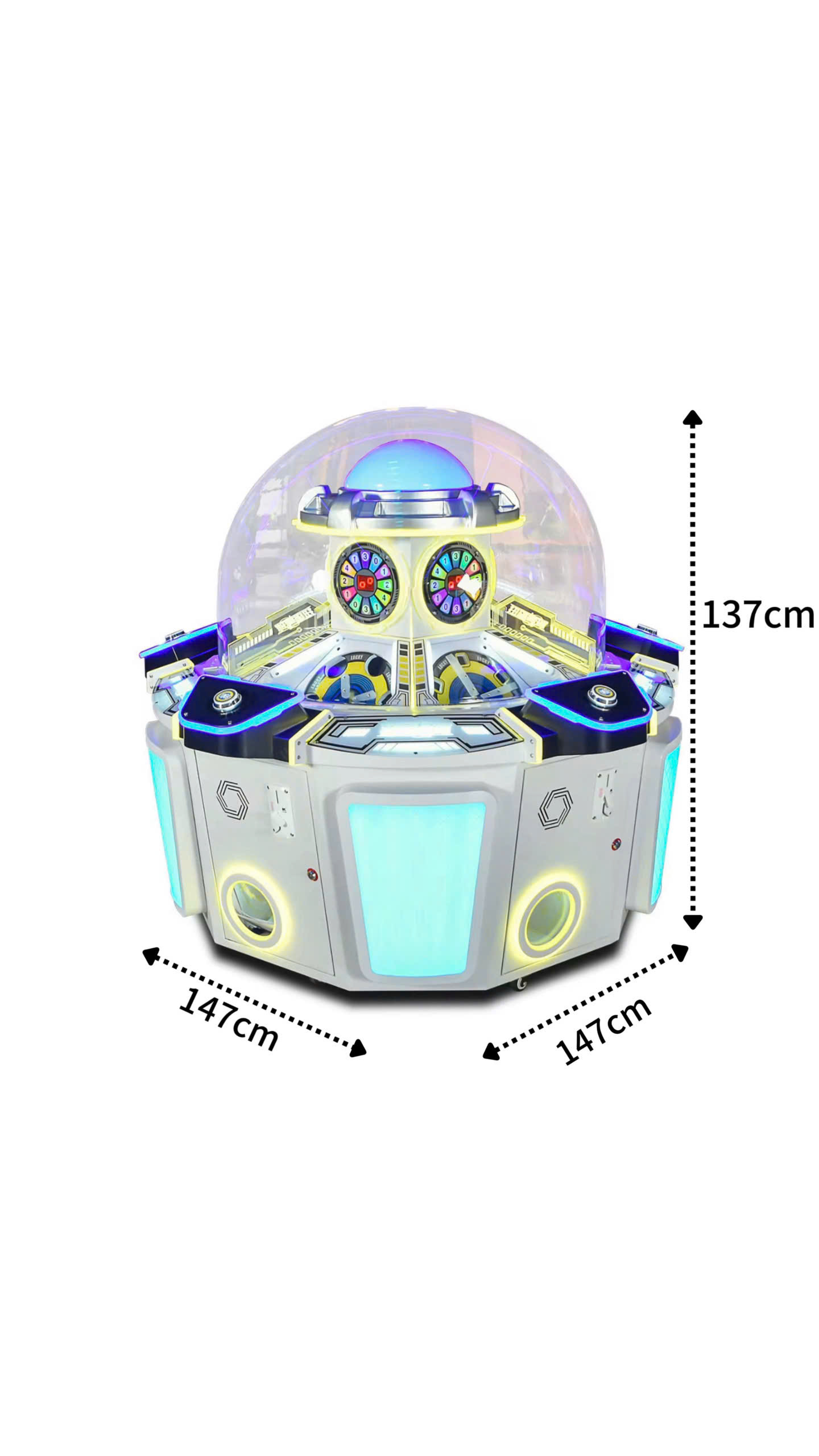 Kích thước máy game Gashapon 5 cửa