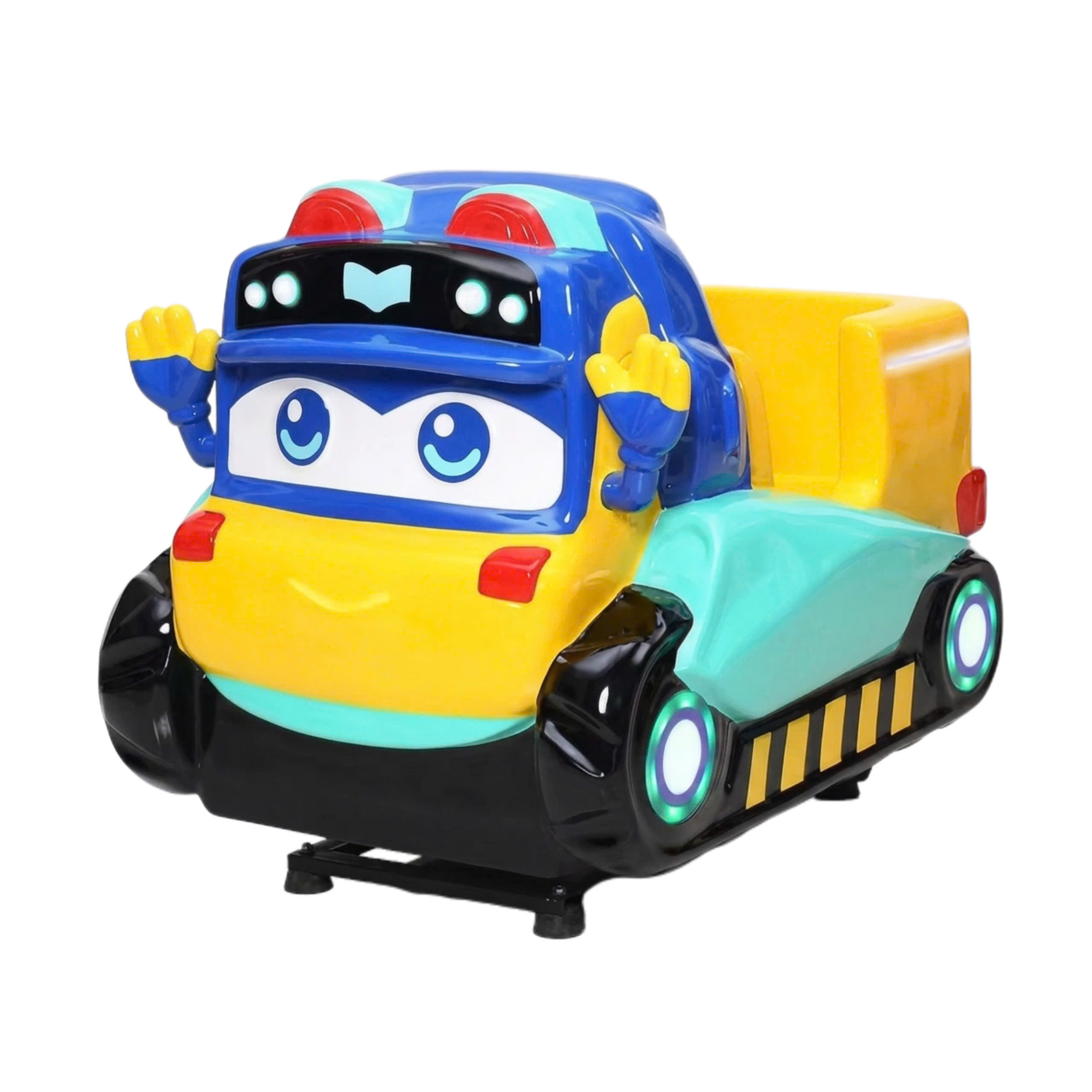 Máy nhún xe cẩu cho bé có màn hình giải trí