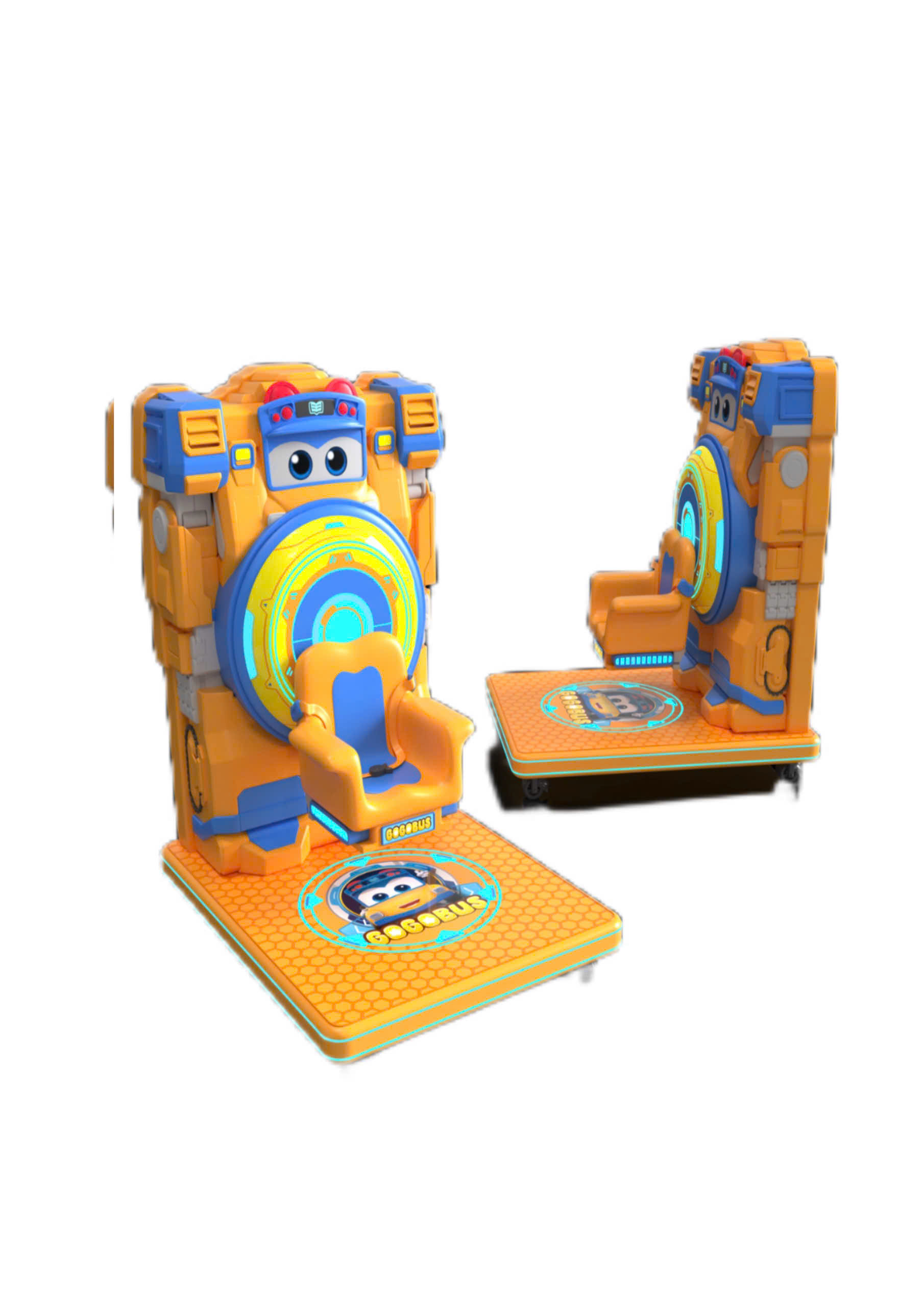 Máy game nhún xoay Gogobus với ghế ngồi an toàn