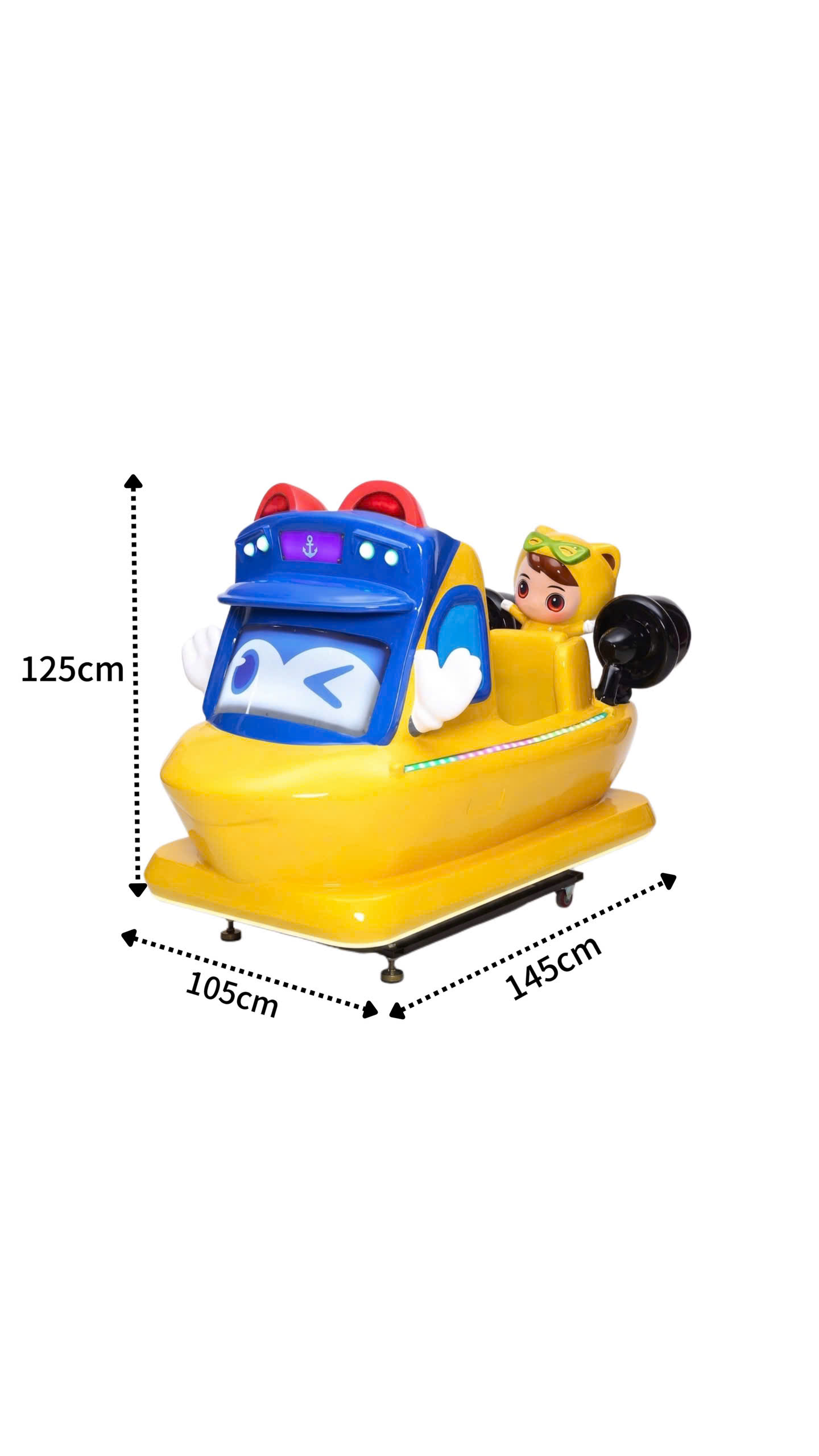 Kích thước máy nhún tàu điện cho bé