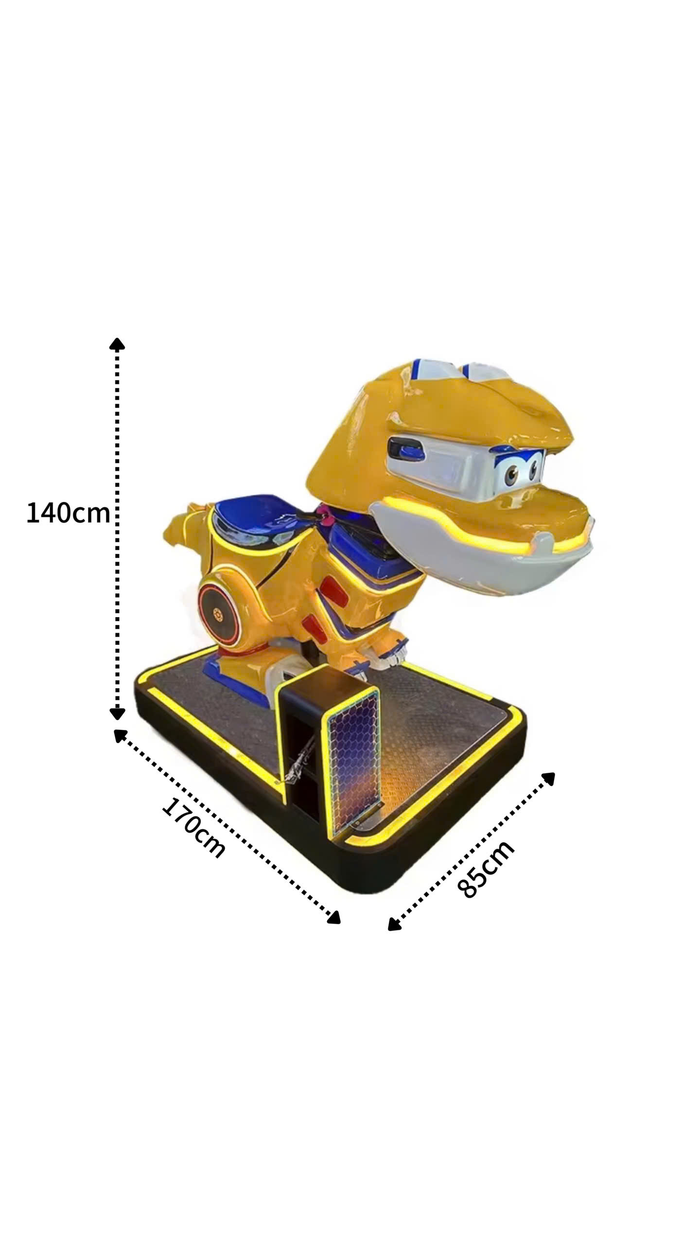Kích thước máy nhún điện cho bé Gogobus Dino