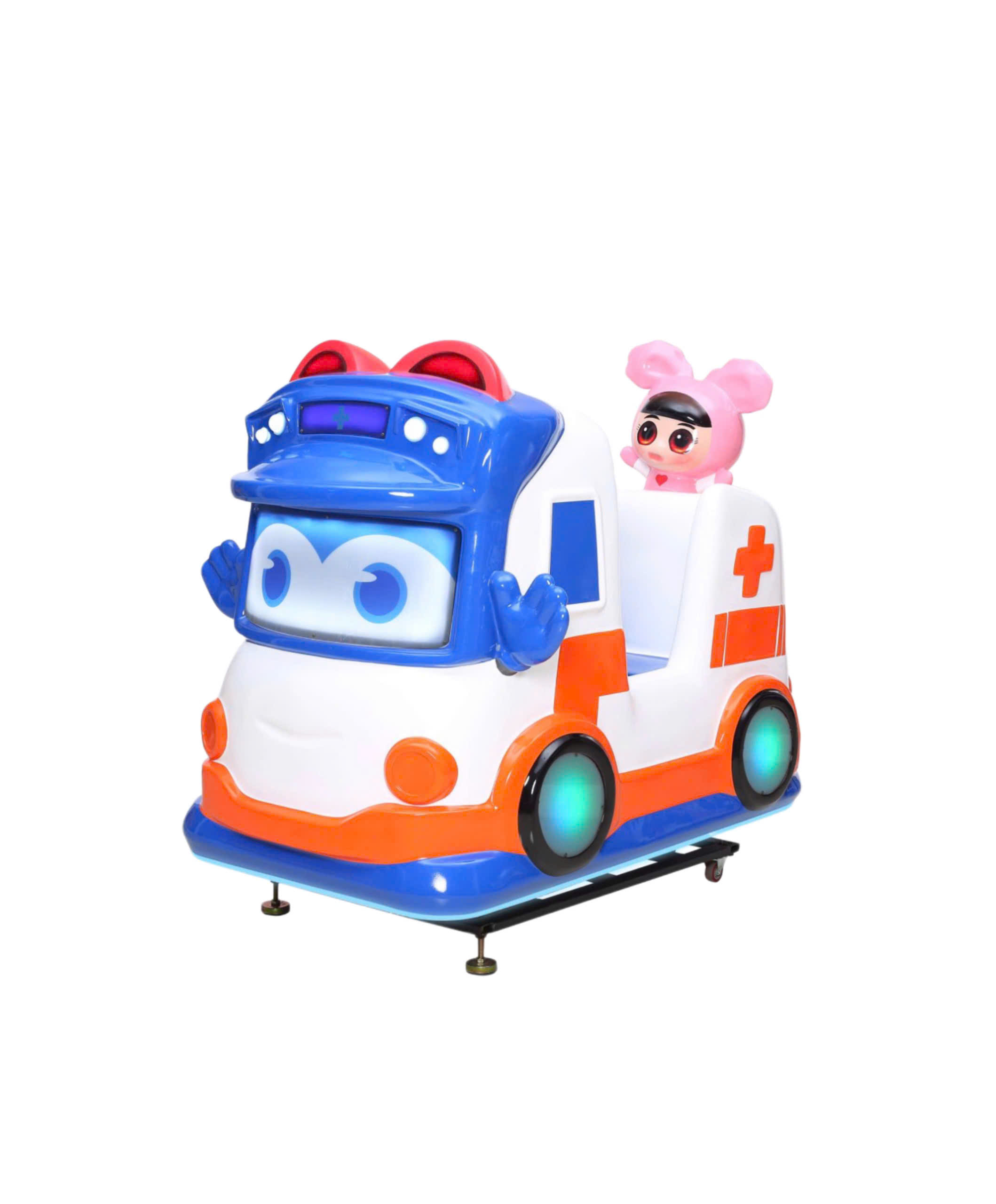 Xe nhún điện cứu thương cho bé tích hợp màn hình giải trí