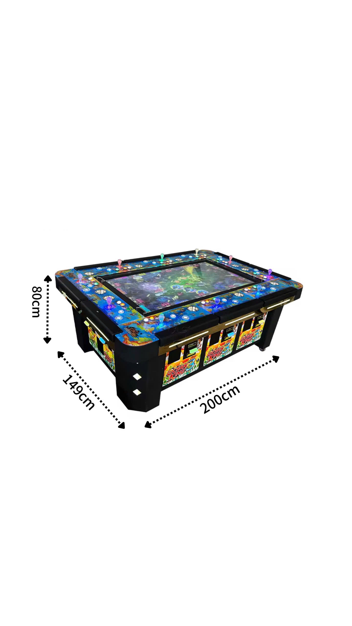 Dimensions Of 10-Player Fish Shooting Arcade Machine