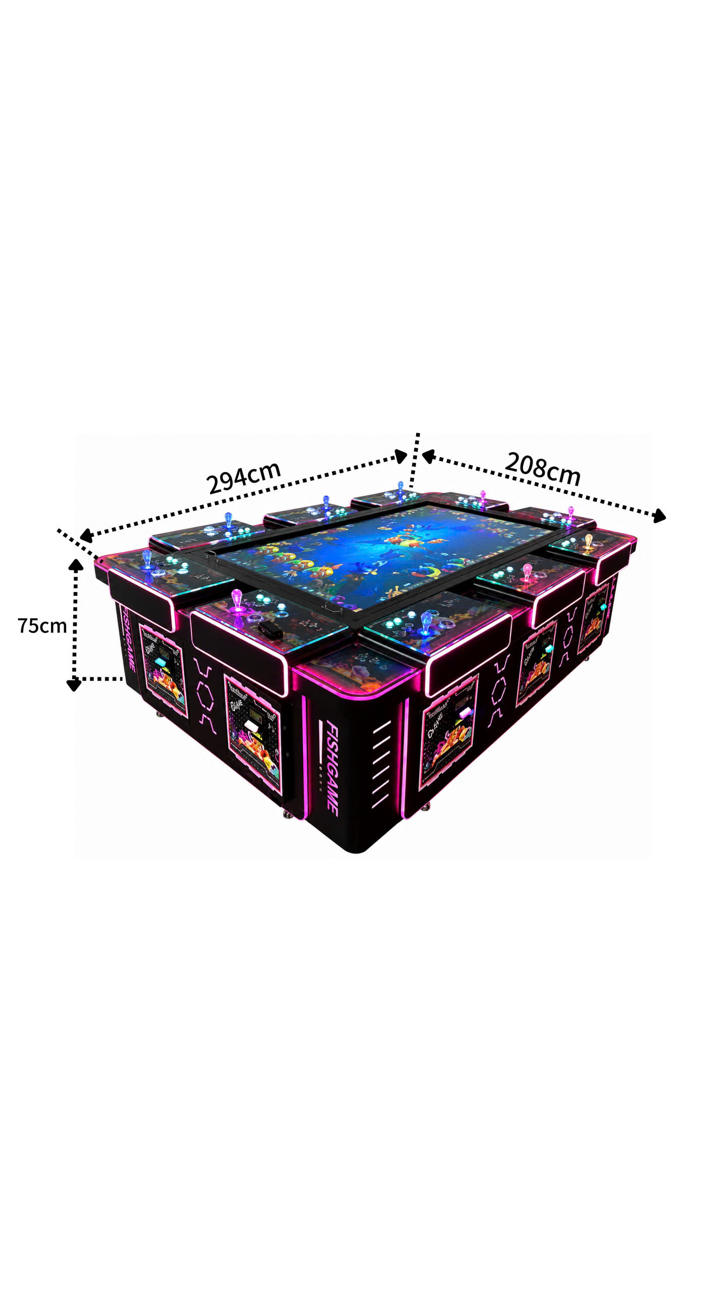 Dimensions Of 10-Player Fish Shooting Arcade Machine