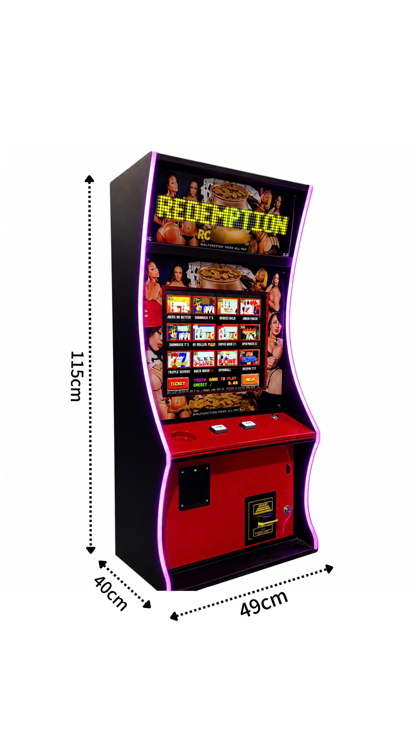 19-Inch Touchscreen Arcade Machine Dimensions