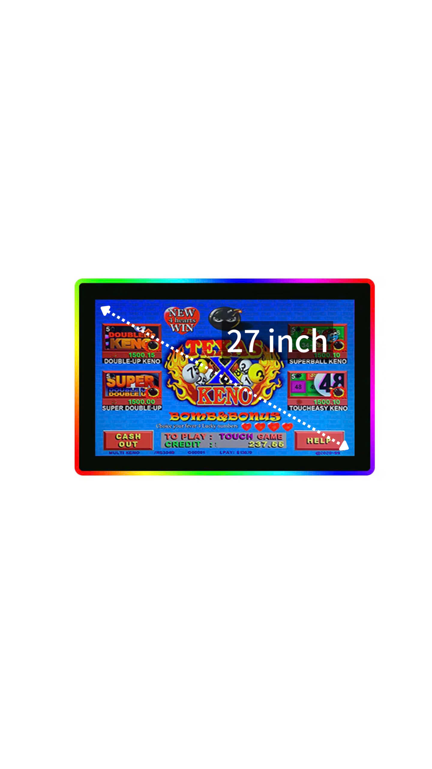 27 inch capacitive touch screen monitor for arcade machine