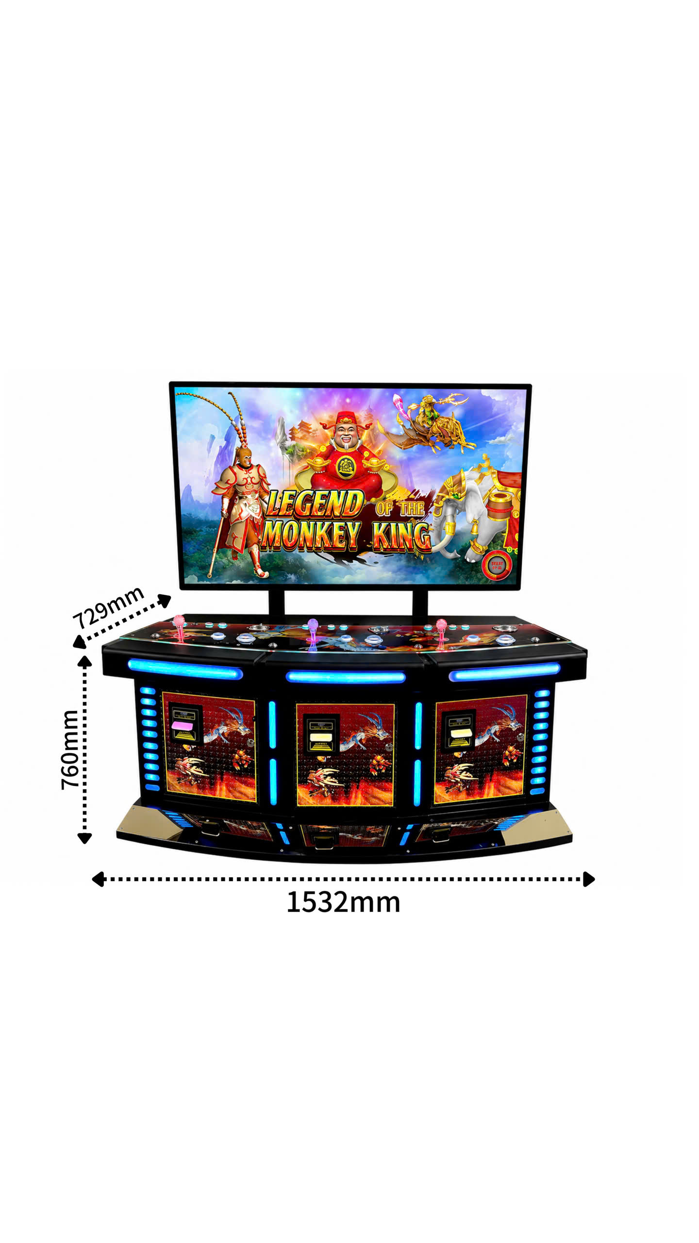 3 player fish shooting arcade machine dimensions