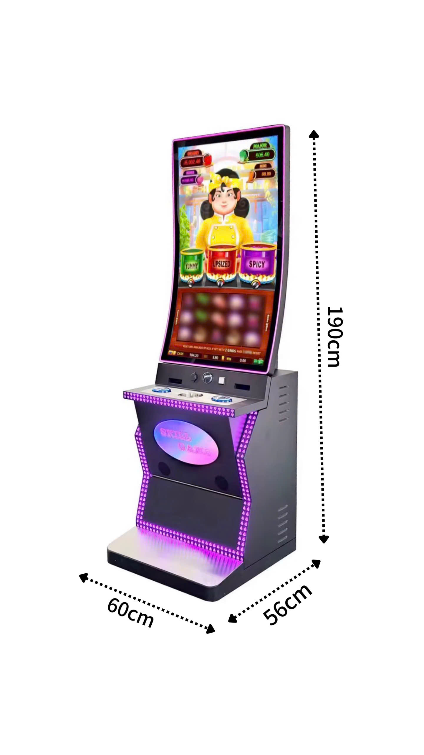 Kích thước máy game đa năng màn hình cong