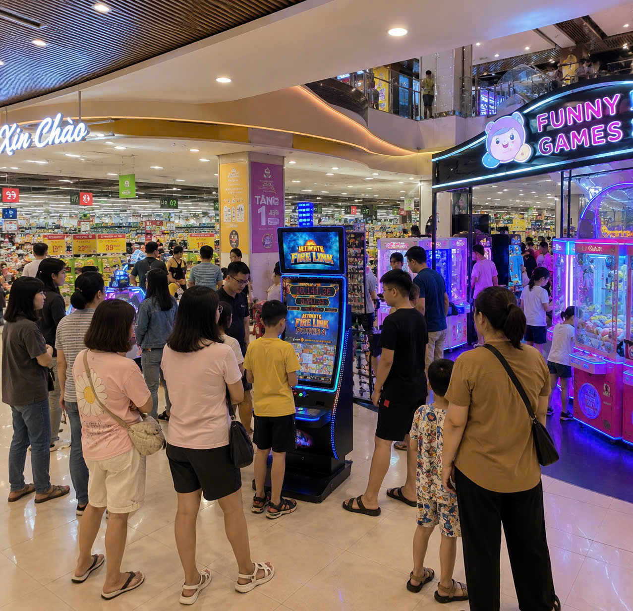 Máy game giải trí màn hình cảm ứng hiện đại thu hút khách tại khu vui chơi