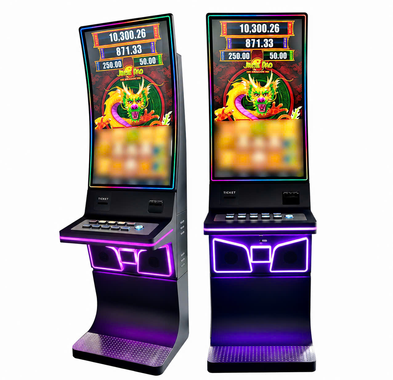Máy game đa năng màn hình cảm ứng cong cao cấp với hệ thống đèn LED nổi bật thu hút khách hàng tại khu vui chơi