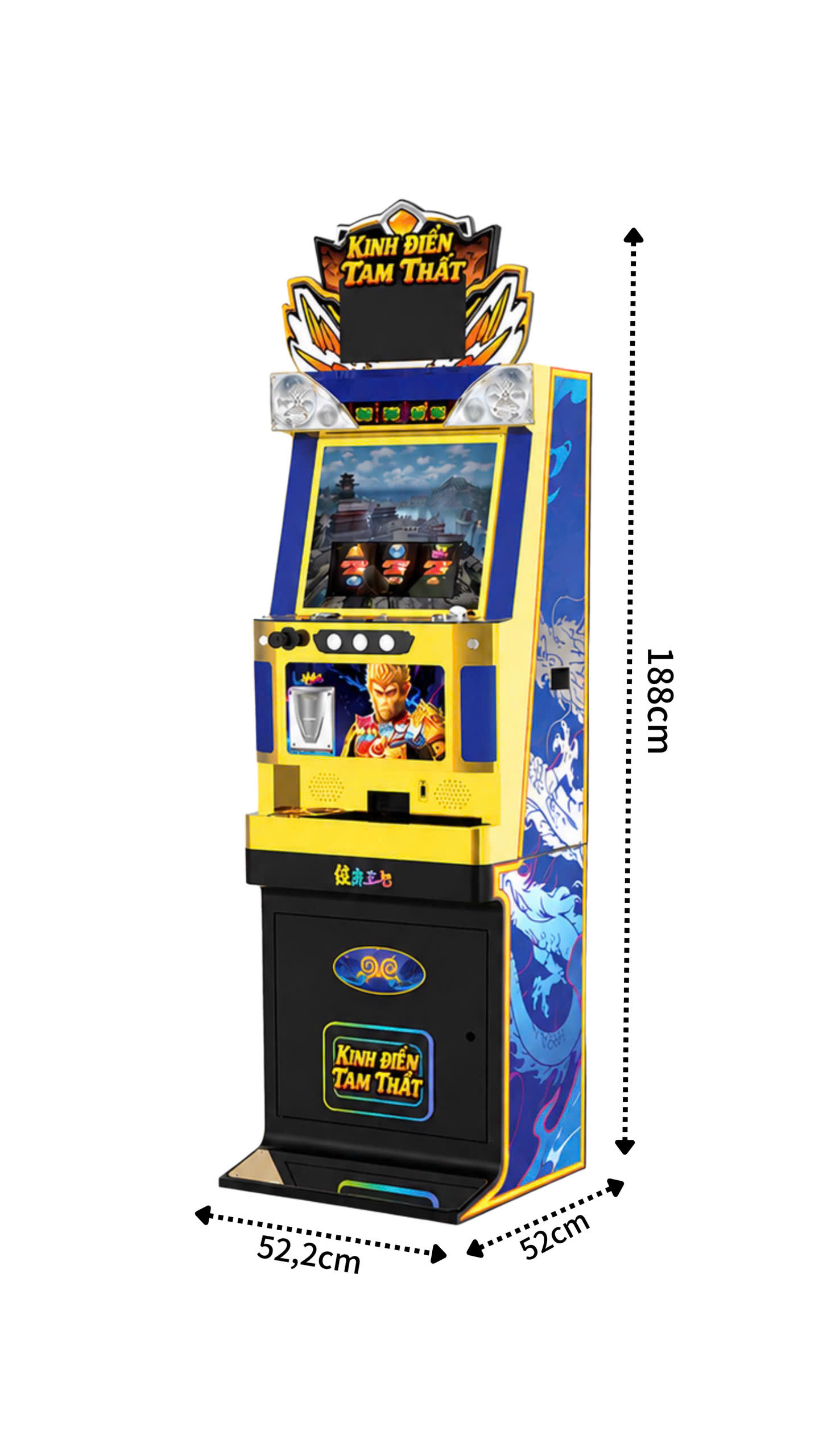Kích thước máy game quay thưởng Kinh Điển Tam Thất
