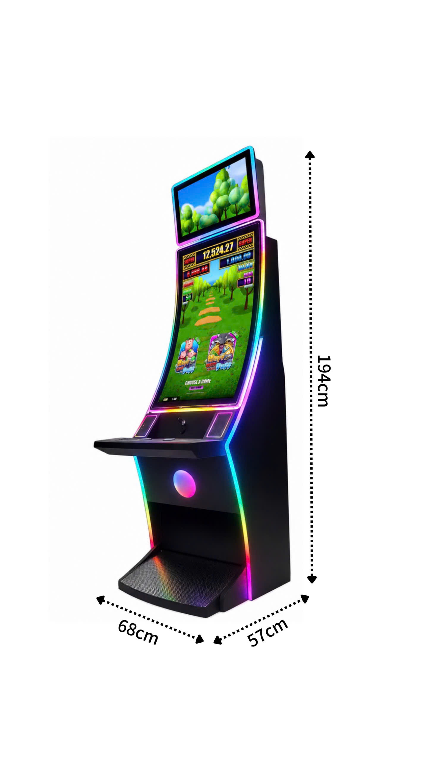 Kích thước máy game đa năng màn hình cong