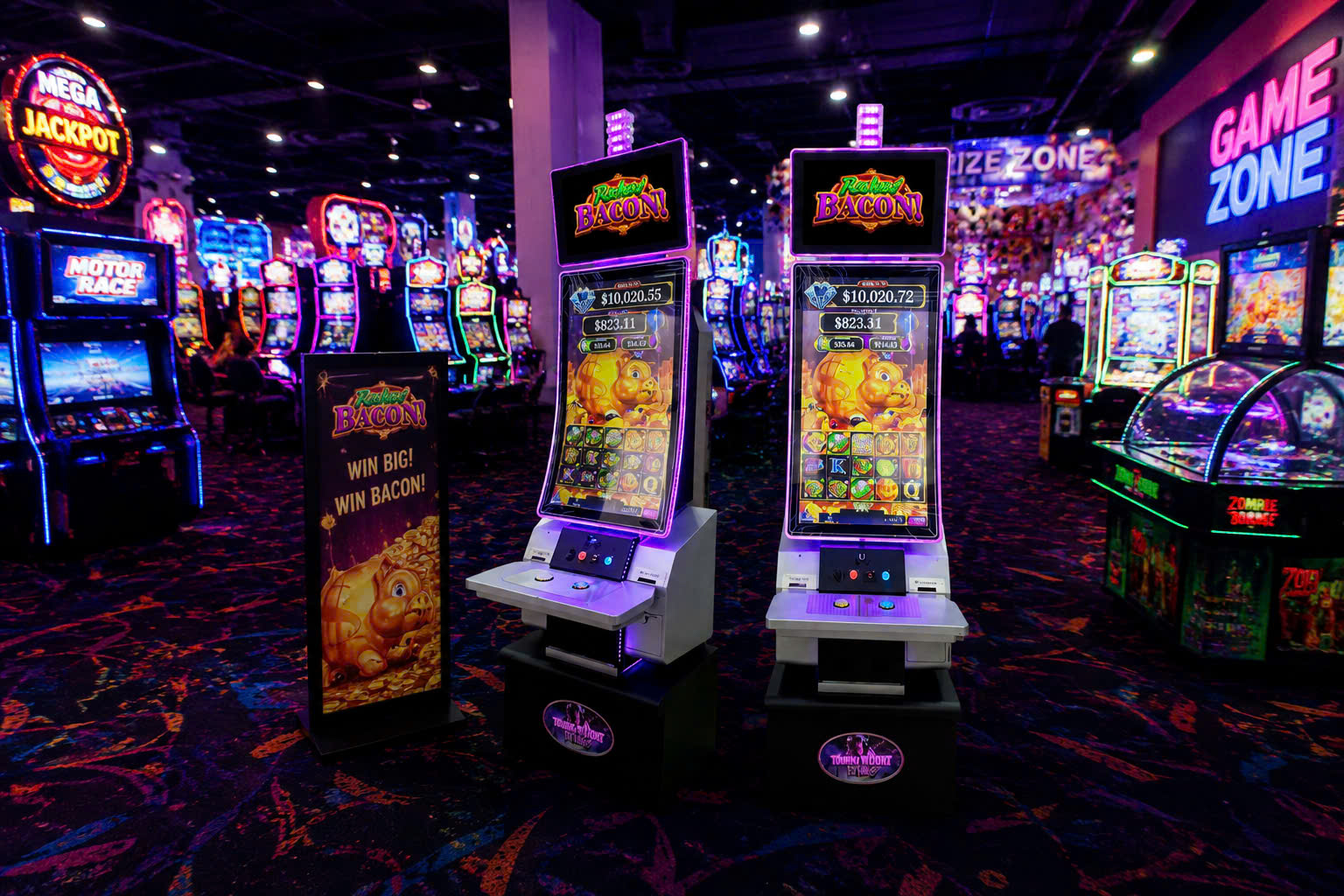 Máy game màn hình cong đa năng cho trung tâm giải trí hiện đại