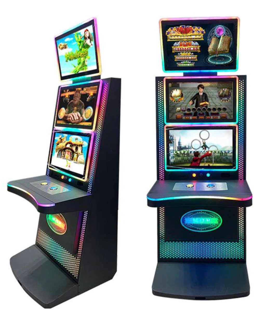 Máy game màn hình kép cao cấp với thiết kế tủ đứng chắc chắn và bền bỉ