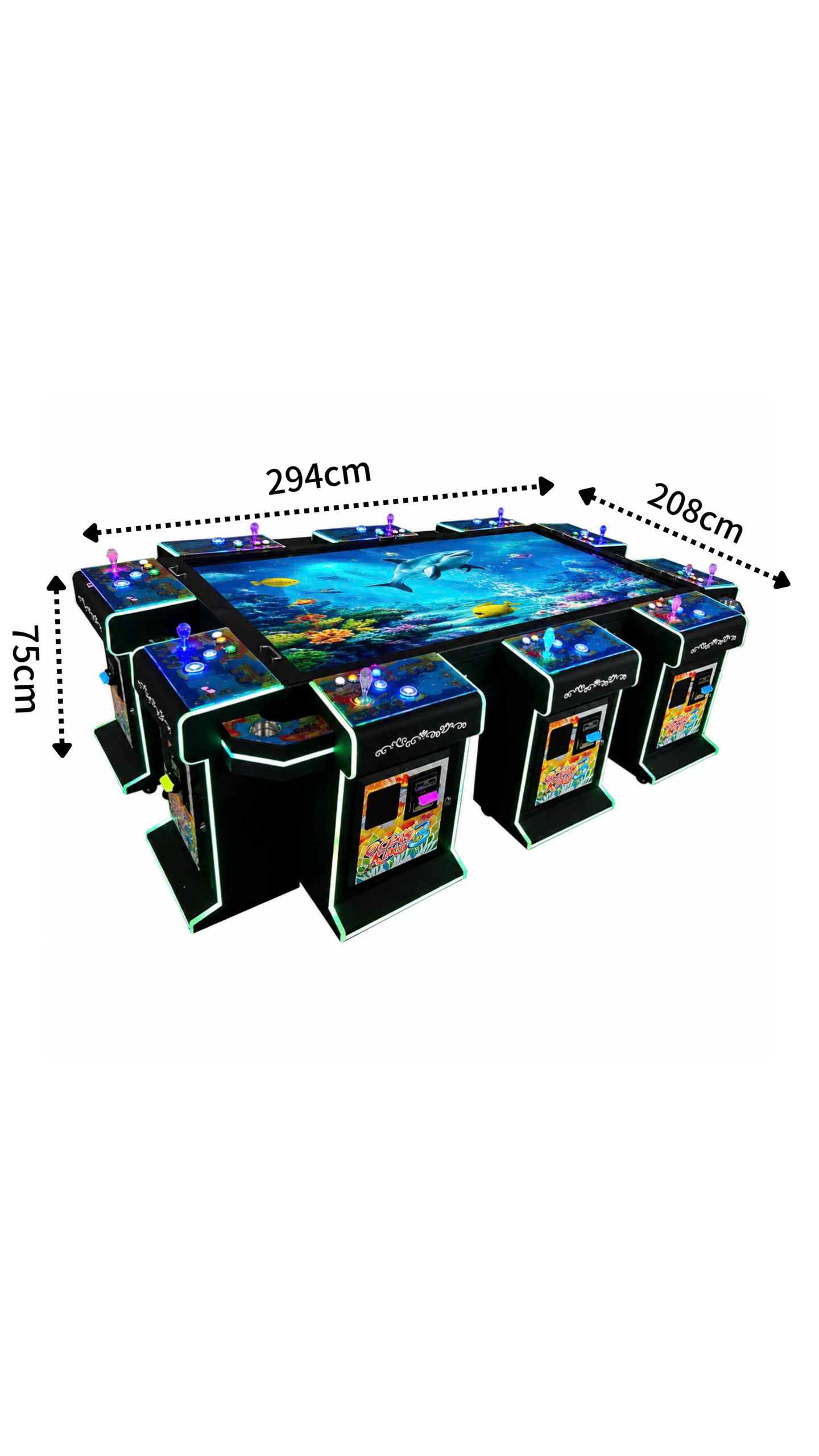 Dimensions Of 10-Player Fish Shooting Arcade Machine
