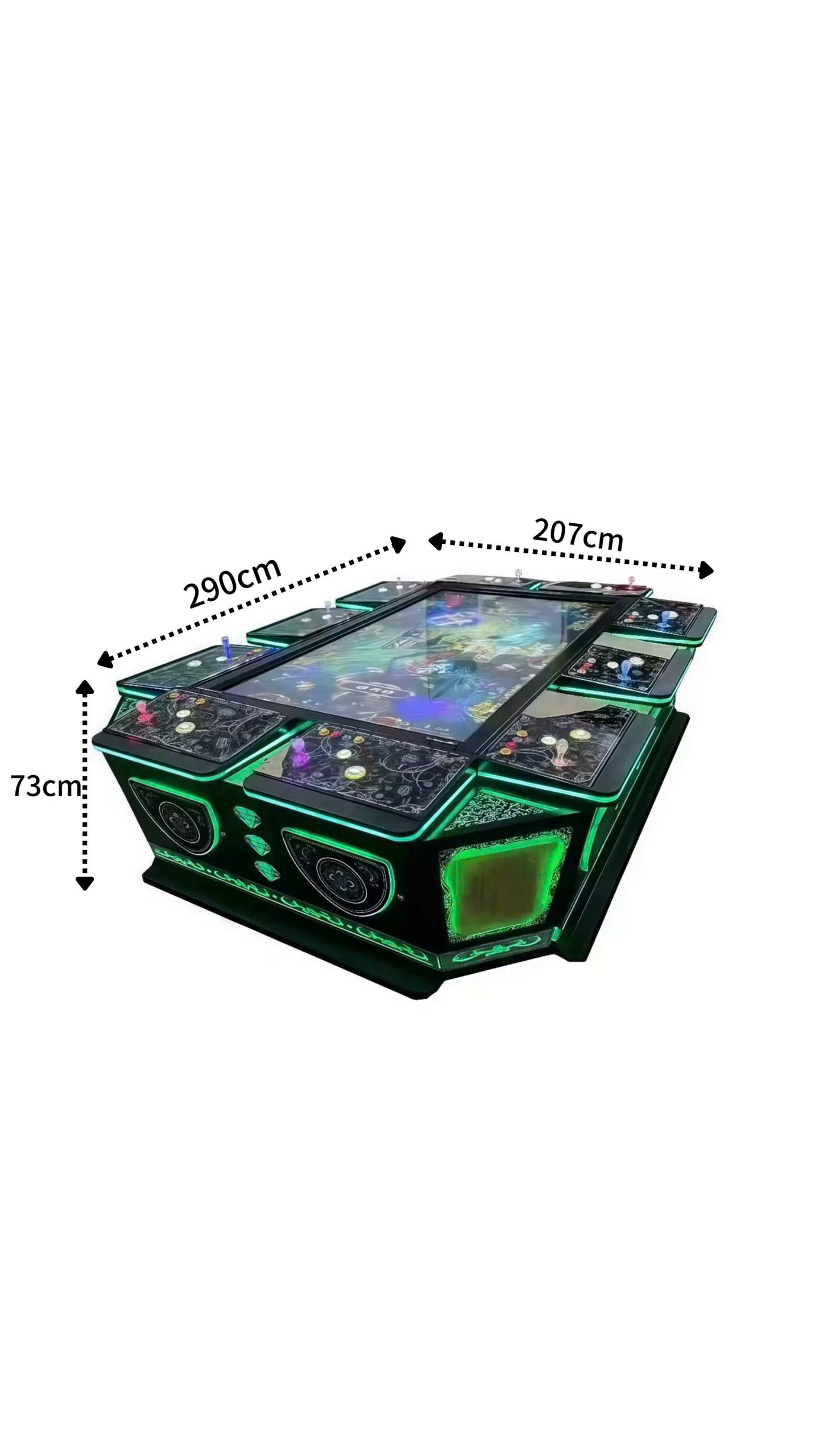 Dimensions of the 10-Player Fish Shooting Arcade Machine