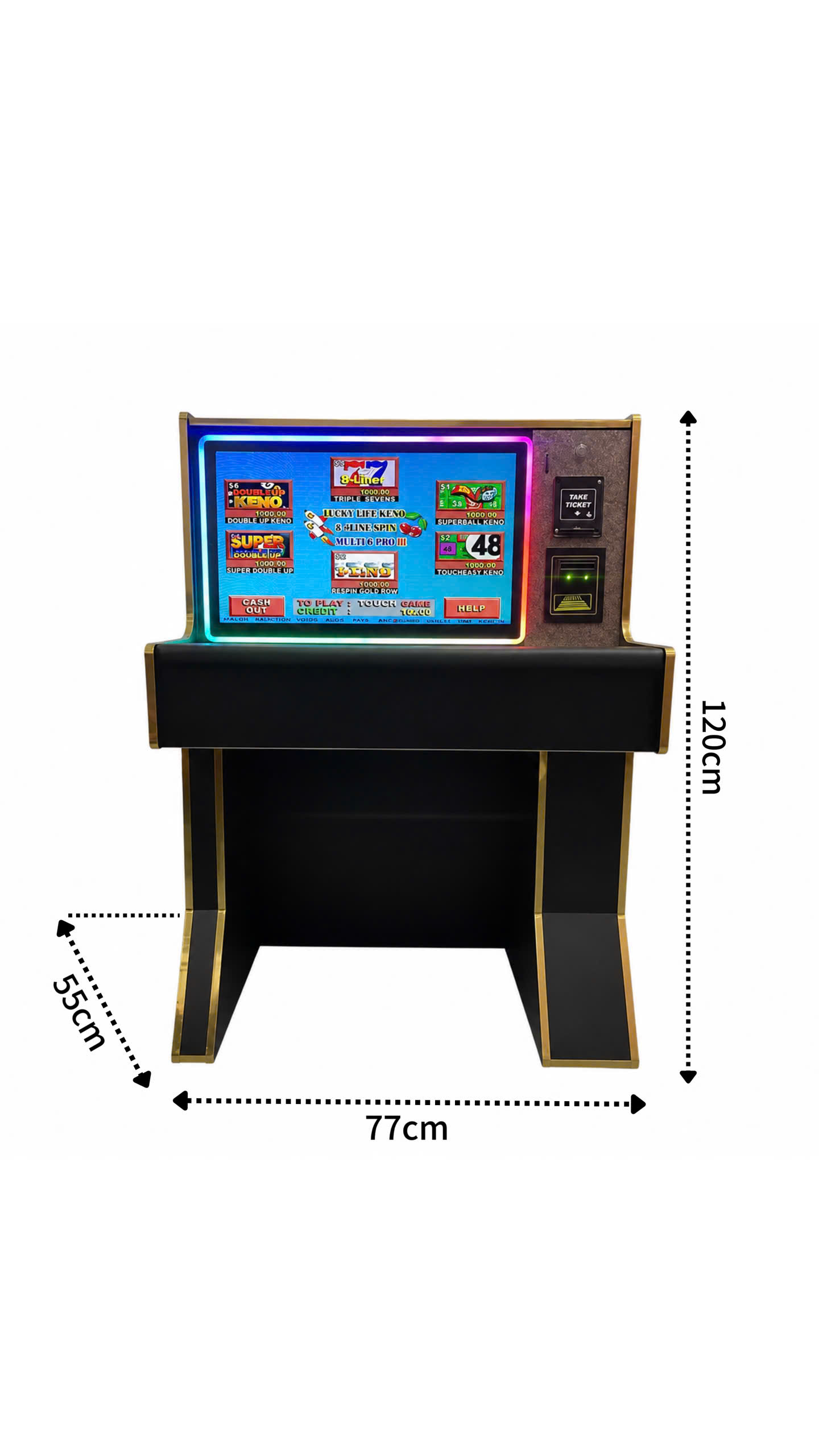 27-Inch Wooden Arcade Cabinet dimensions