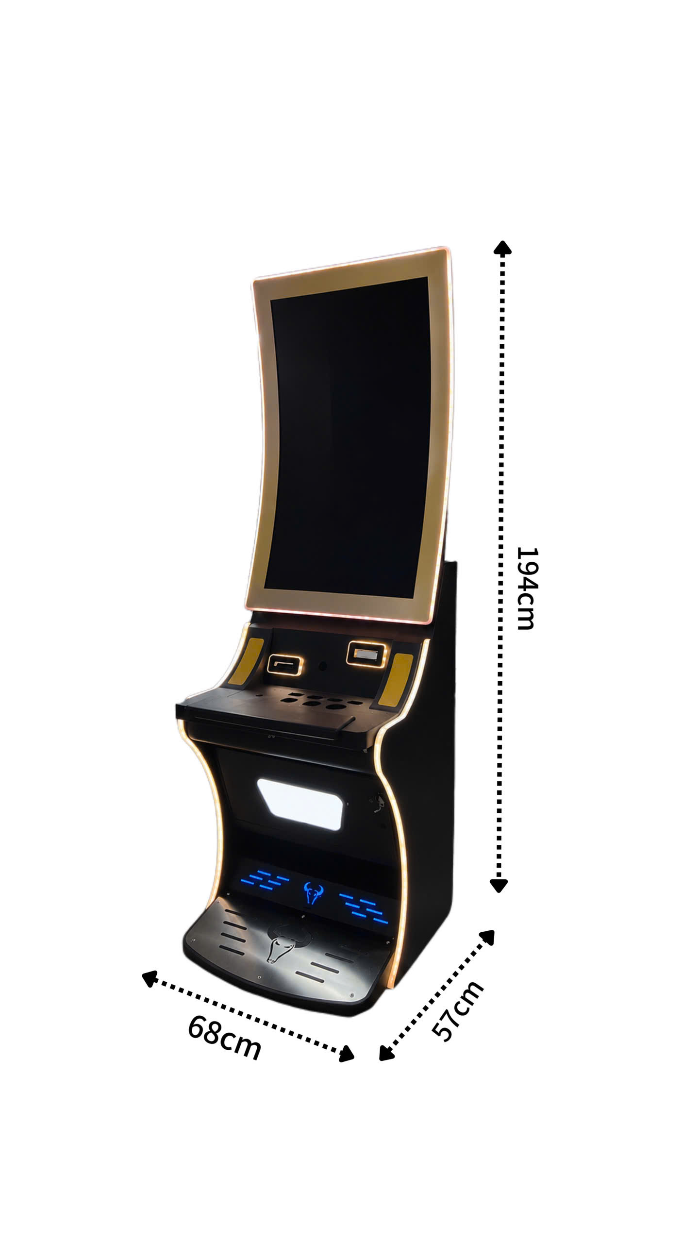 43-Inch Curved Touchscreen Arcade Machine dimensions