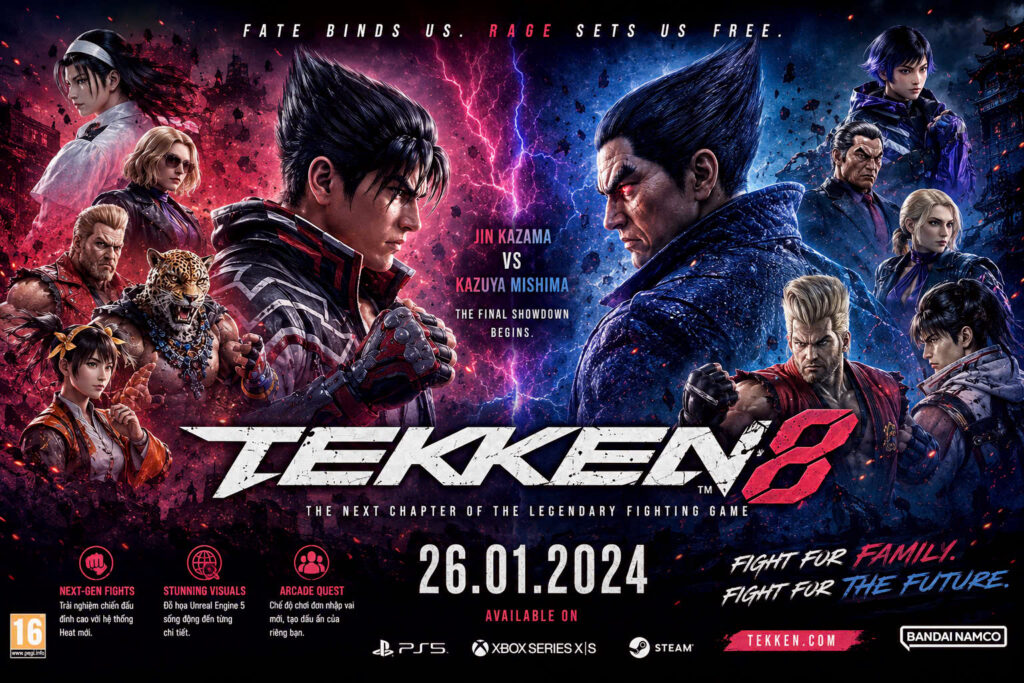 Tekken 8 là game đối kháng nổi bật với dàn nhân vật đa dạng và cốt truyện hấp dẫn