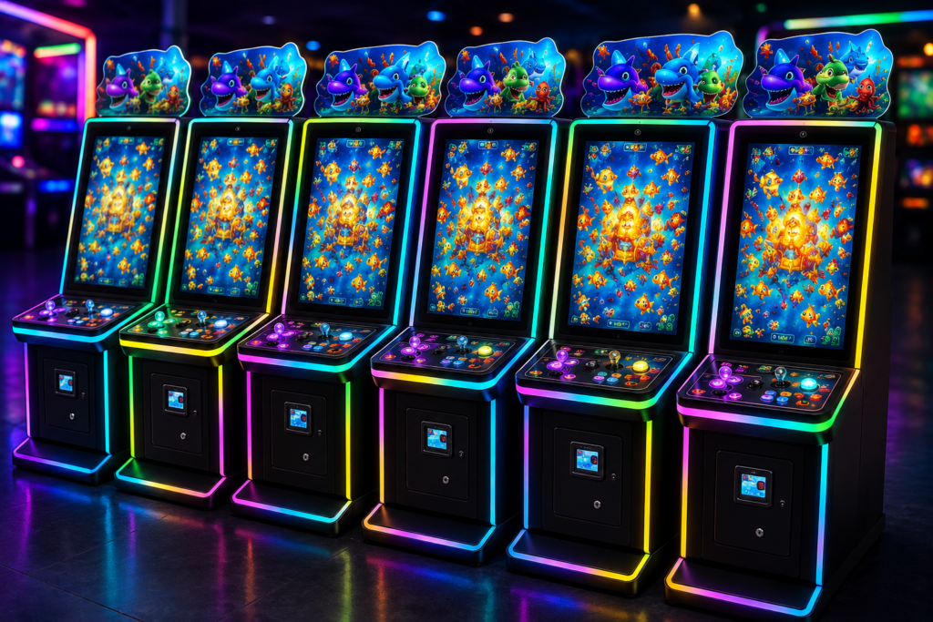 Standing Fish Shooting Arcade Game machines for family entertainment centers