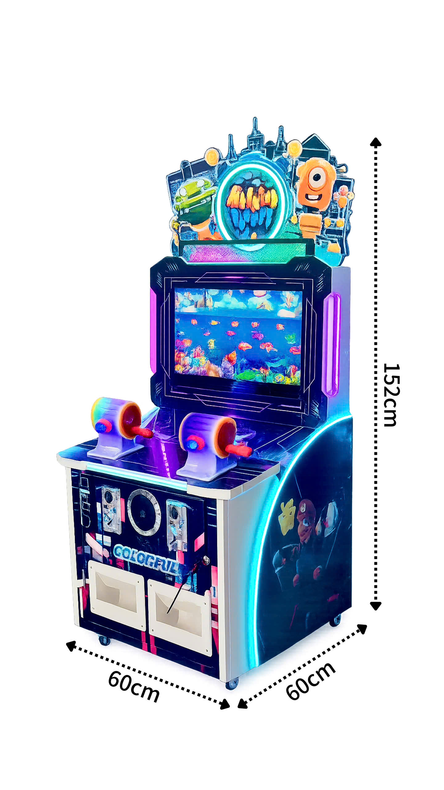 Kích thước máy game câu cá 2 người chơi