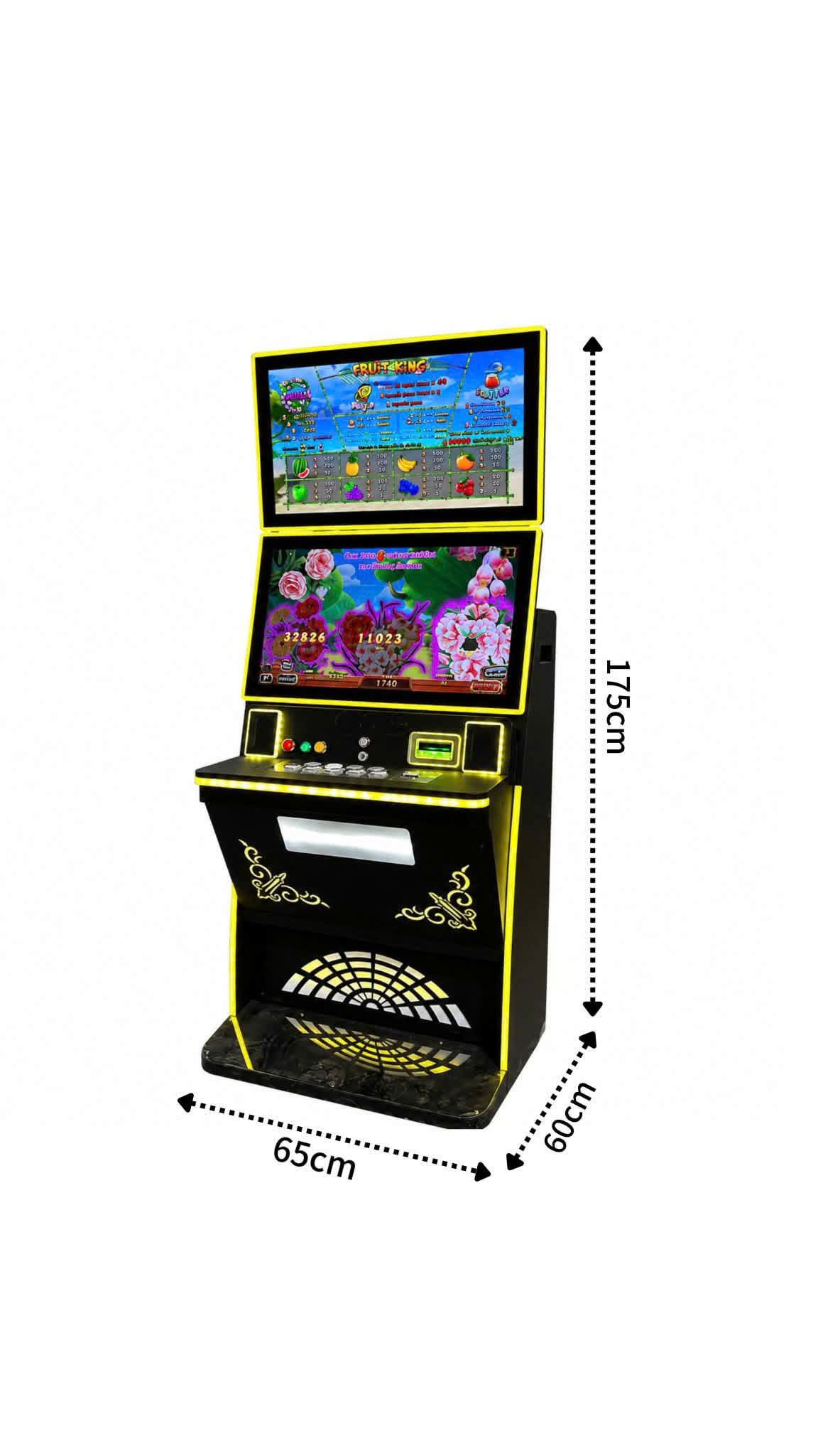 27-Inch Dual Screen Arcade Machine 65 × 60 × 175 cm